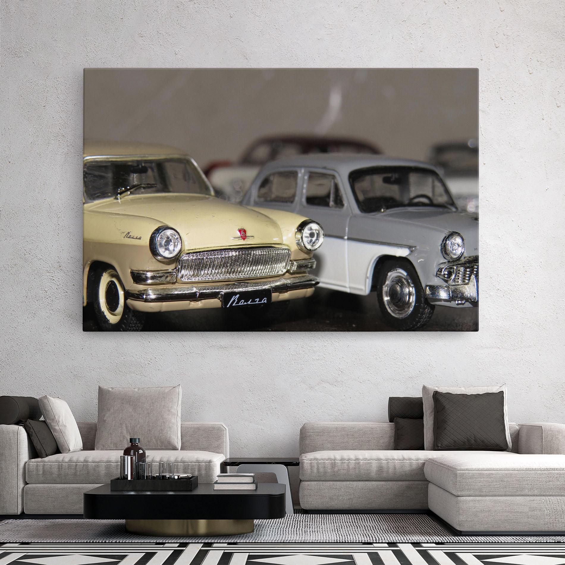 Tablou Canvas Cream Grey Car mockup 2