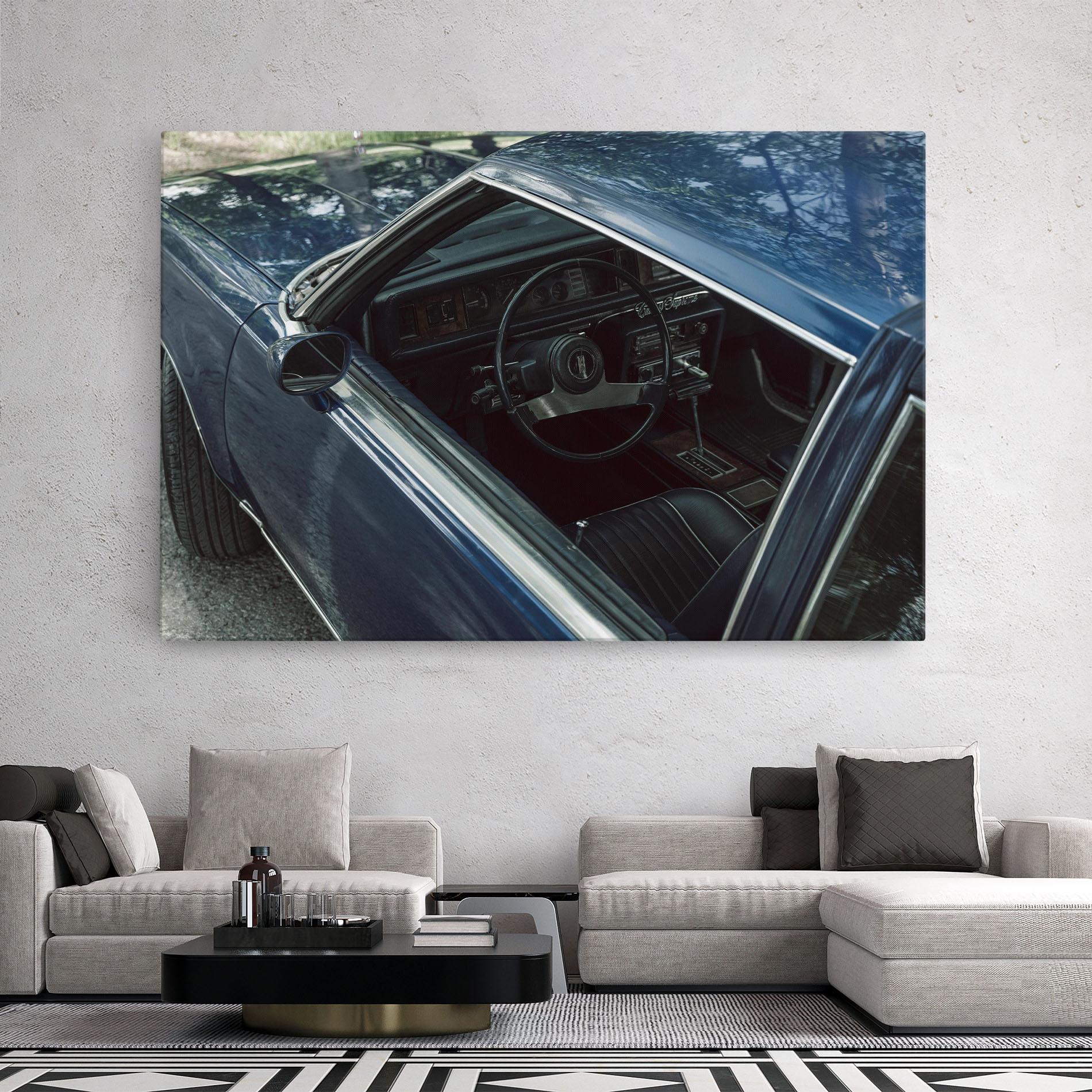 Tablou Canvas Old Blue Car mockup 2