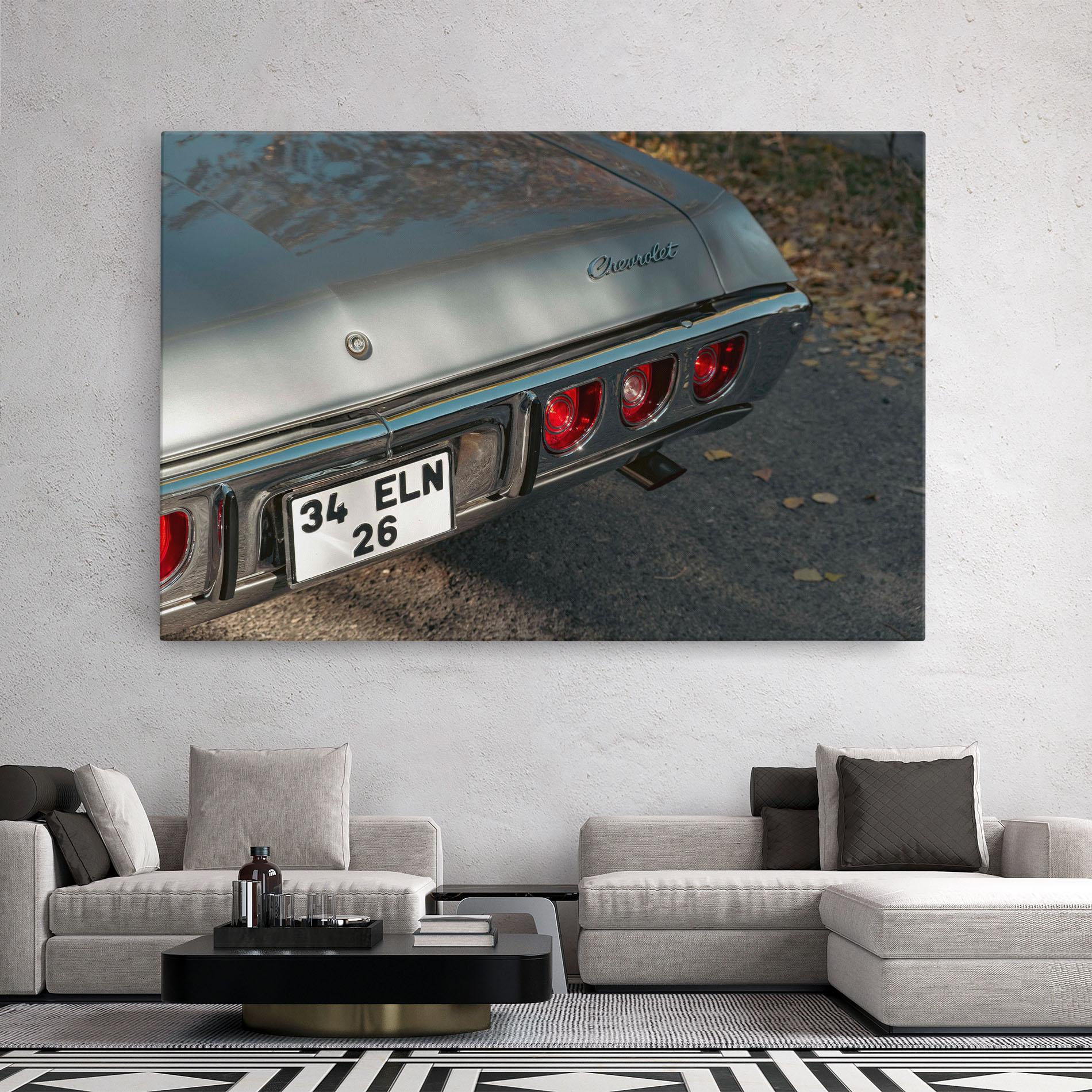 Tablou Canvas Old Grey Car mockup 2