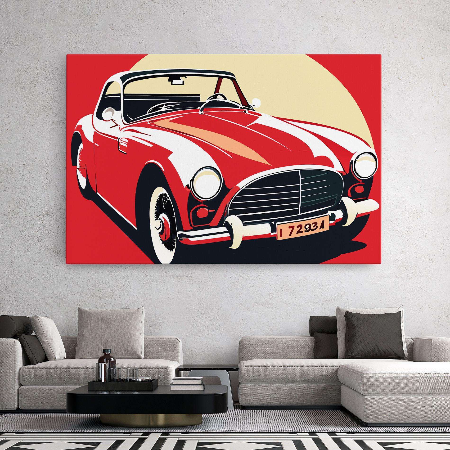 Tablou Canvas Red Vintage Car mockup 2