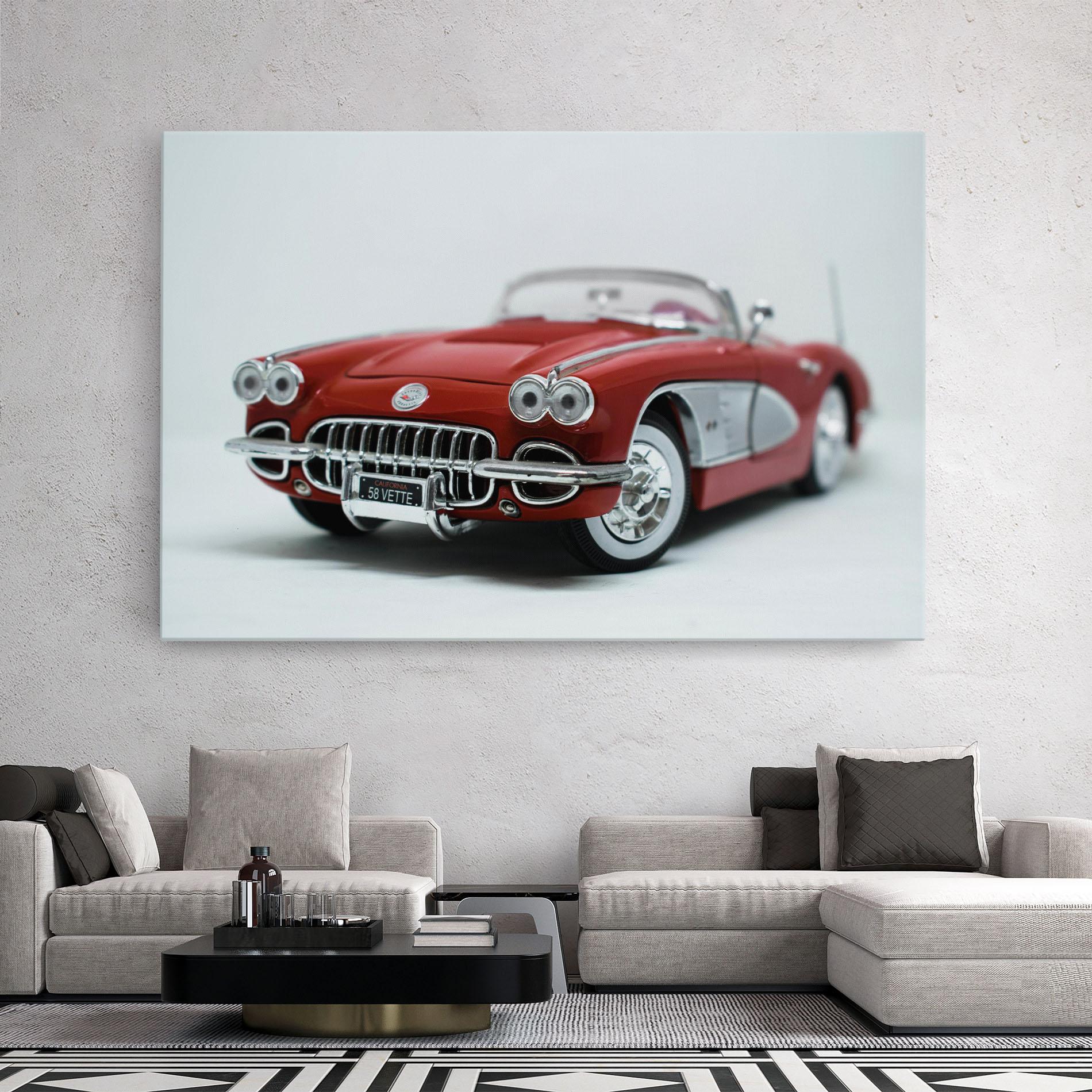 Tablou Canvas Vintage Red Car mockup 2