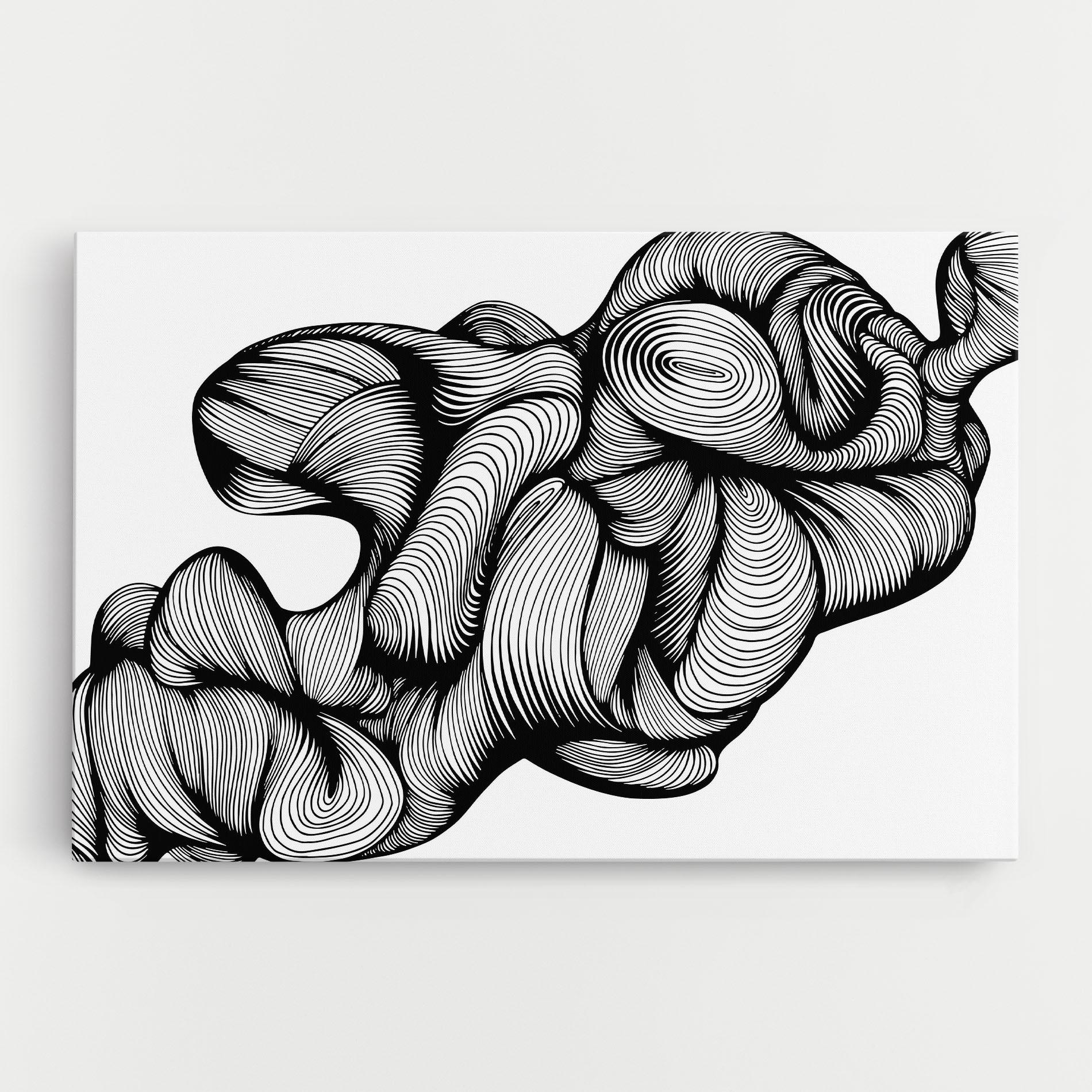 Tablou Canvas Monochrome Doodle mockup 0