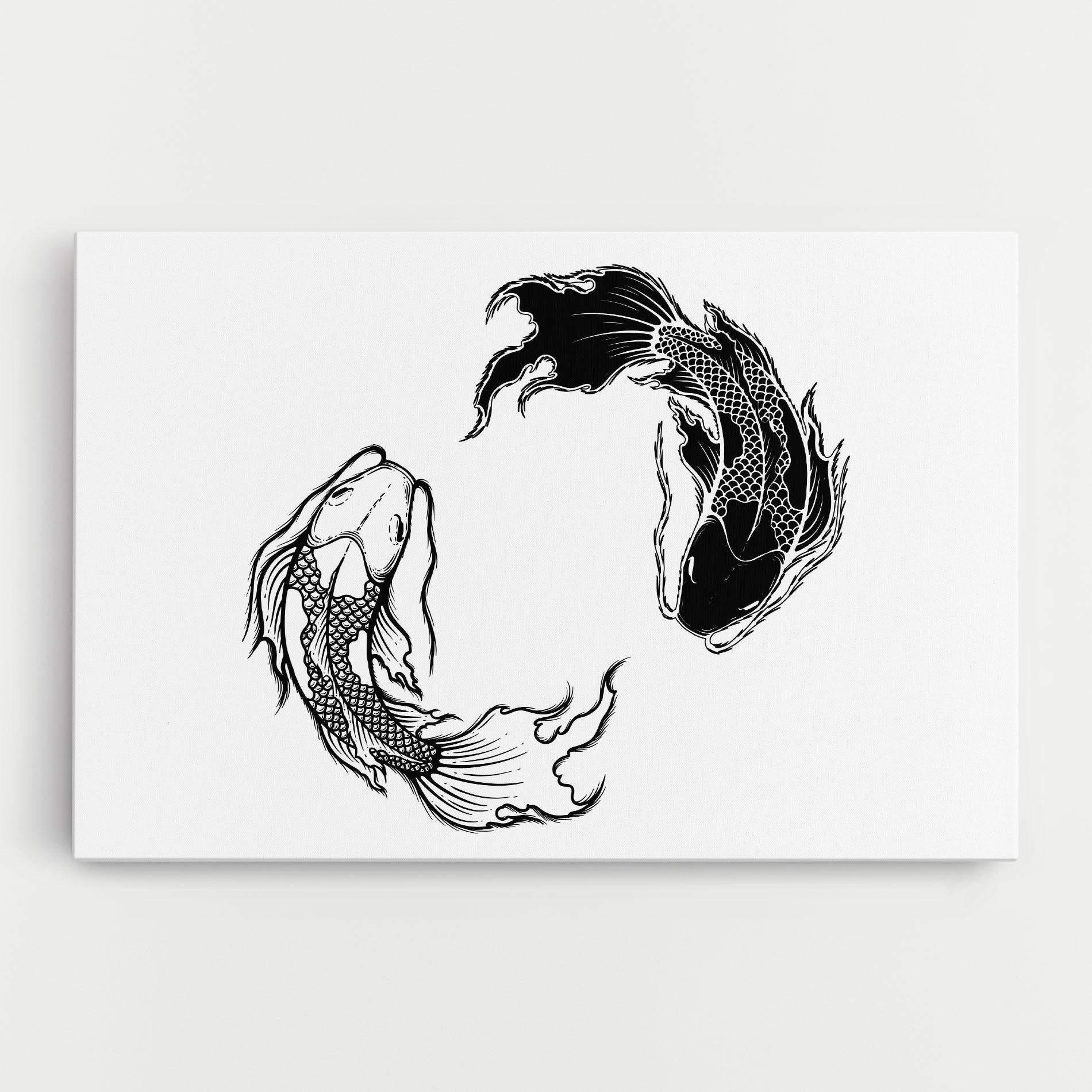 Tablou Canvas Yin Yang Koi mockup 0