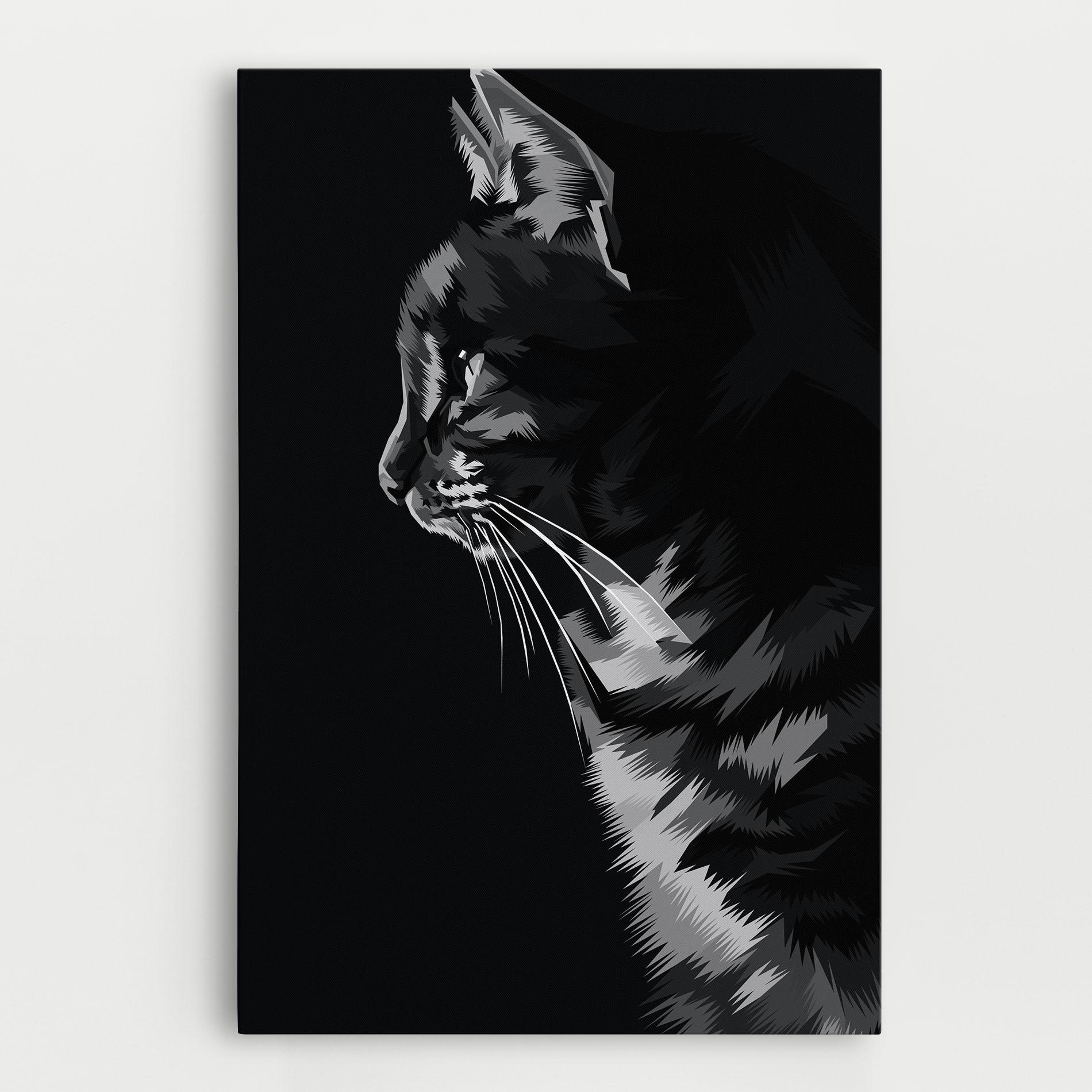 Tablou Canvas Black Grey Cat mockup 0