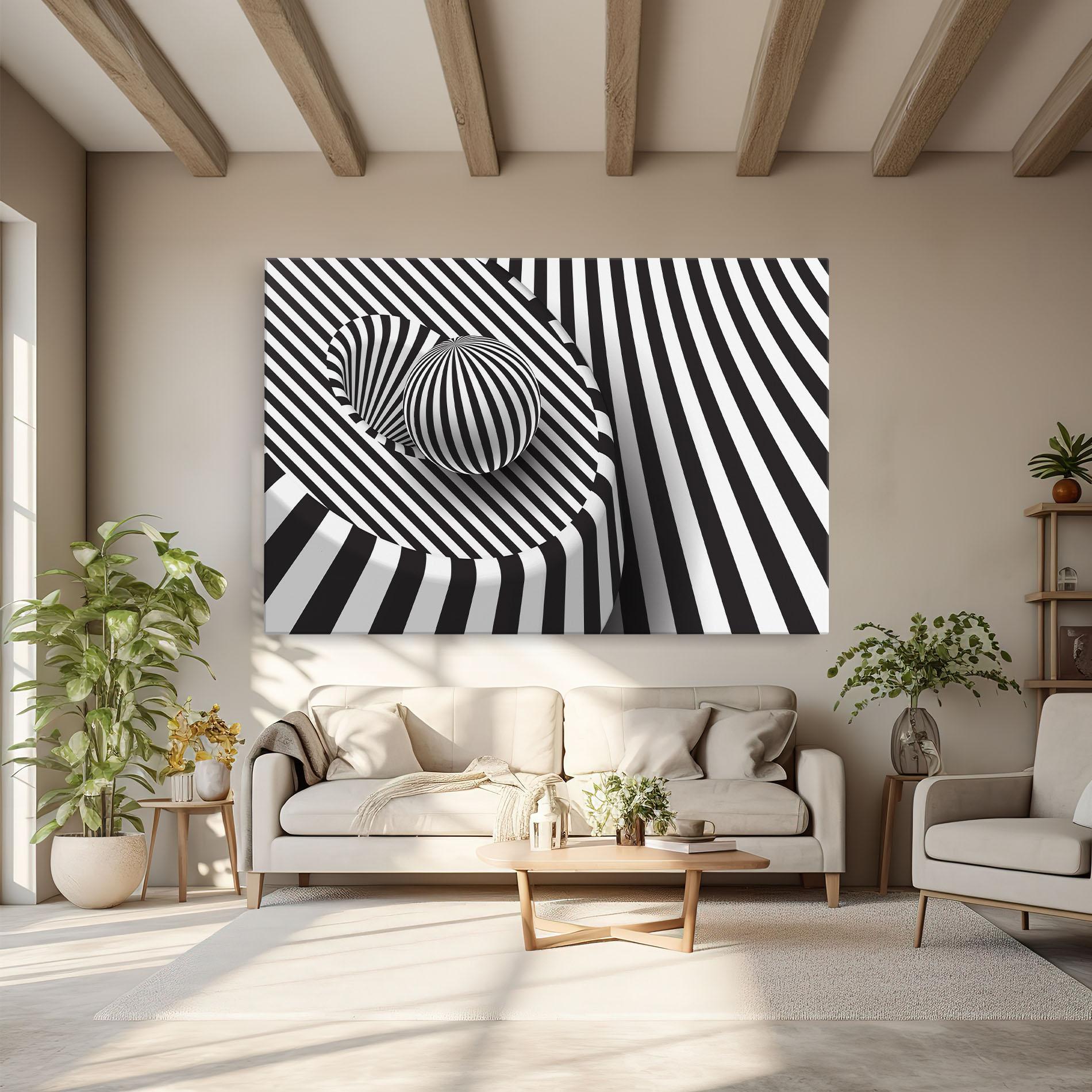 Tablou Canvas 3d Ball Zebra mockup 6