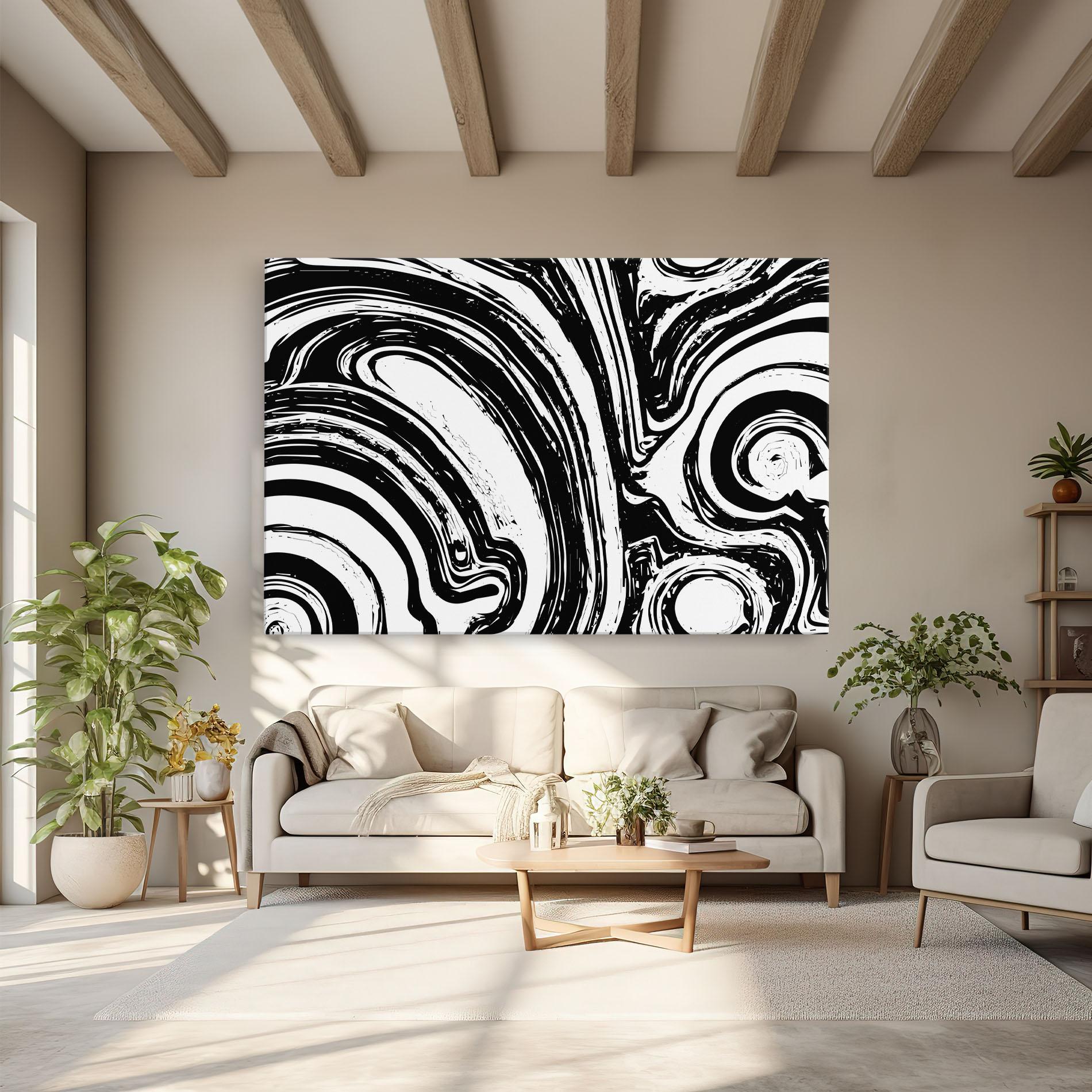 Tablou Canvas Black Liquid White mockup 6