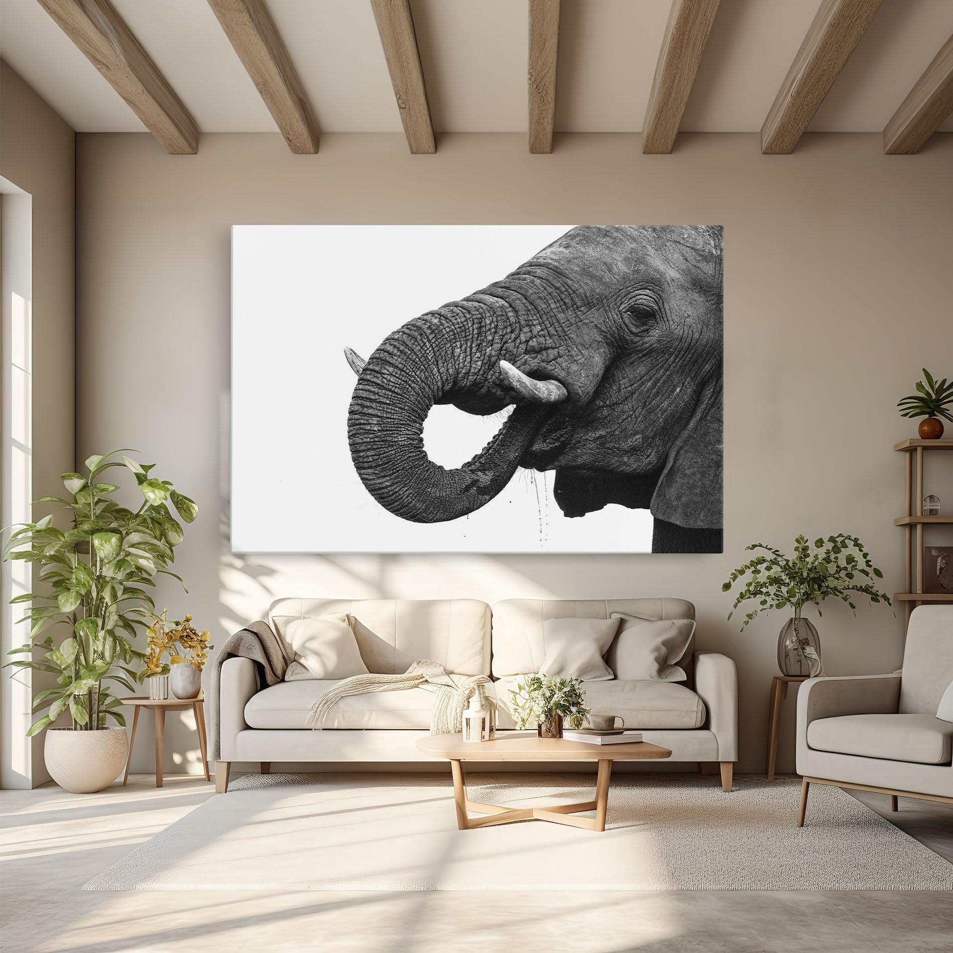 Tablou Canvas Elephant Drinking mockup 6
