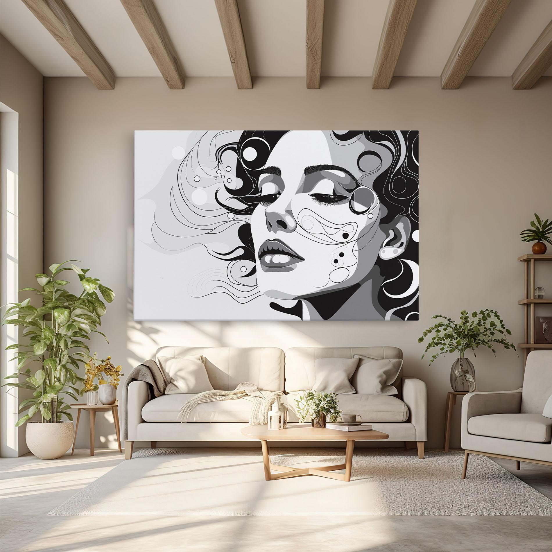 Tablou Canvas Grey Face Woman mockup 6