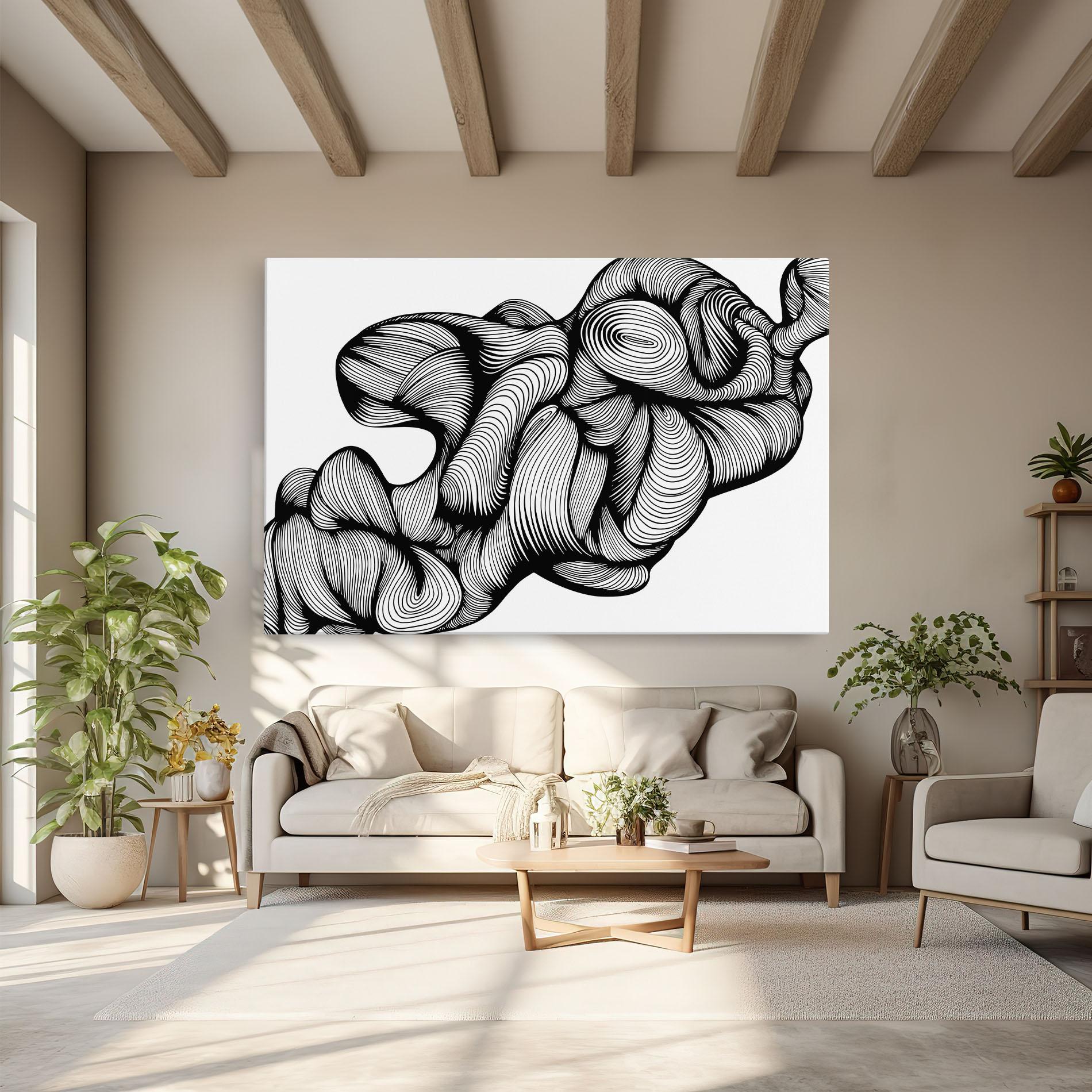 Tablou Canvas Monochrome Doodle mockup 6