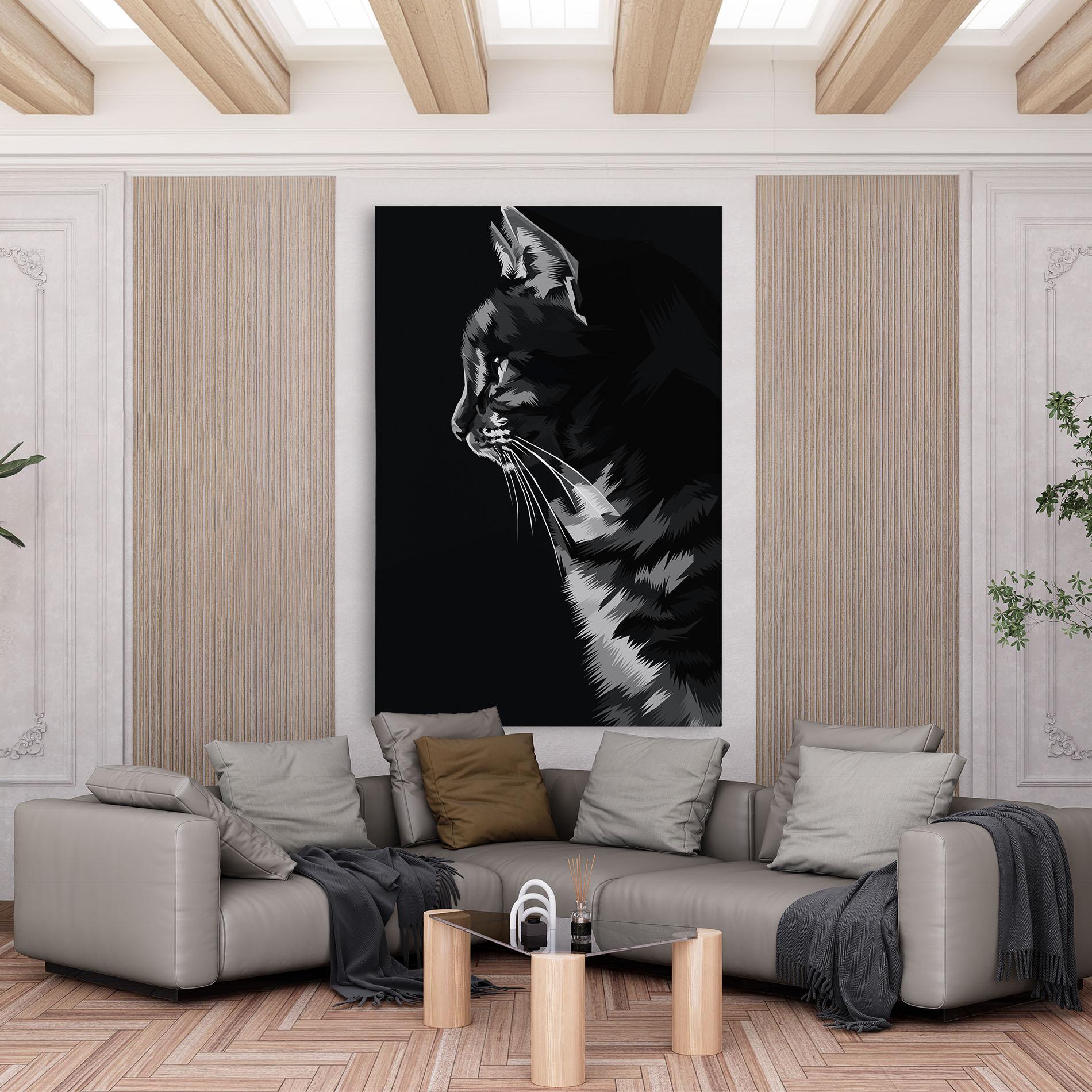 Tablou Canvas Black Grey Cat mockup 6