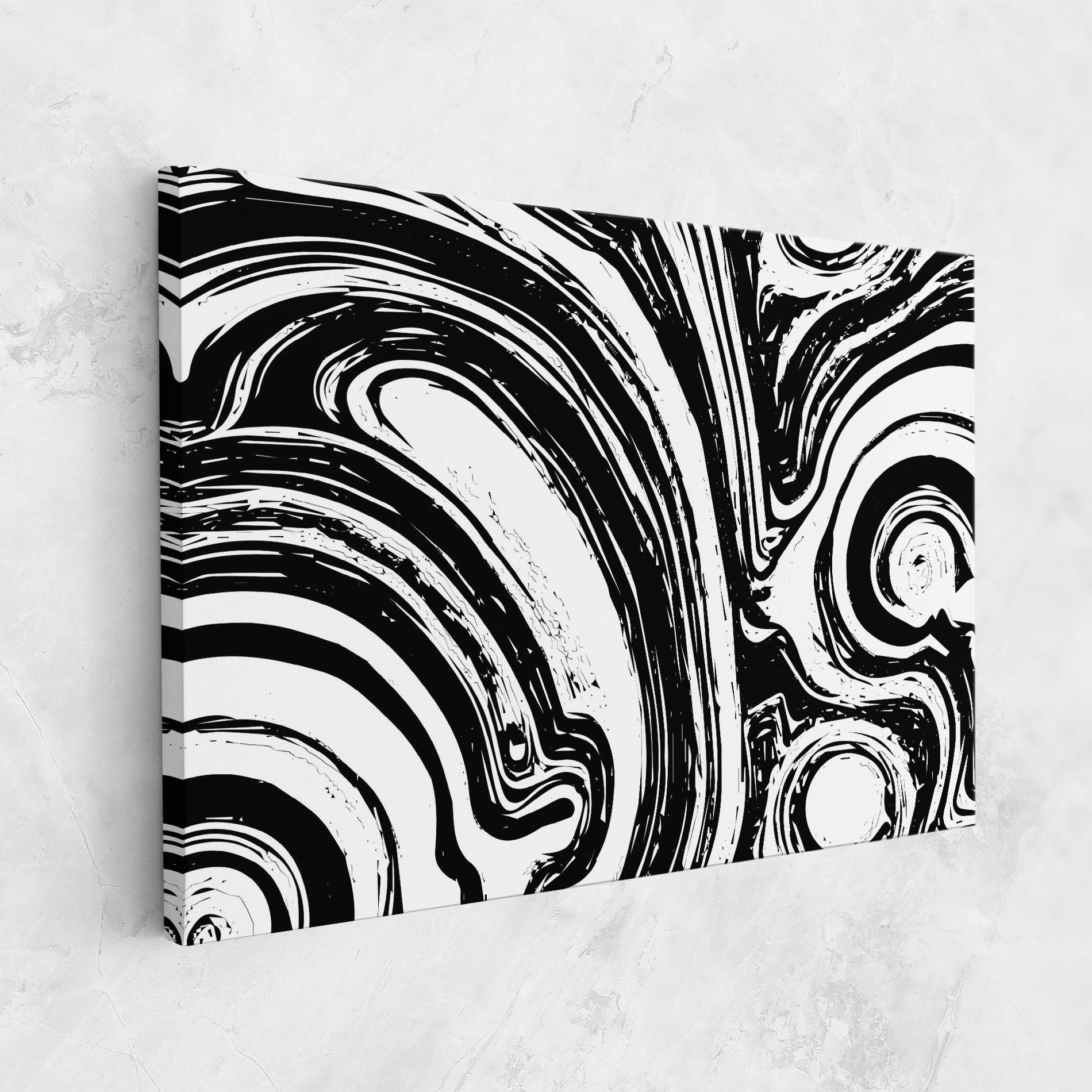 Tablou Canvas Black Liquid White mockup 1