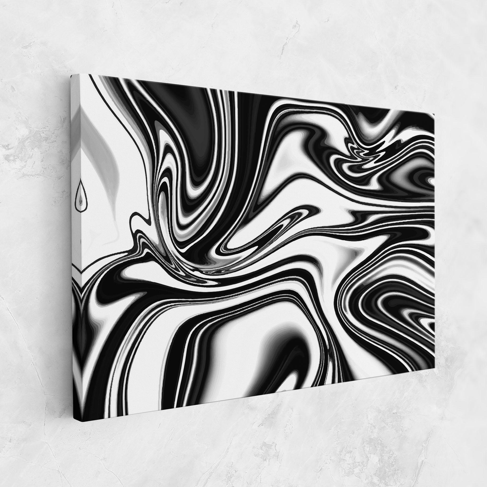 Tablou Canvas Black White Liquid mockup 1