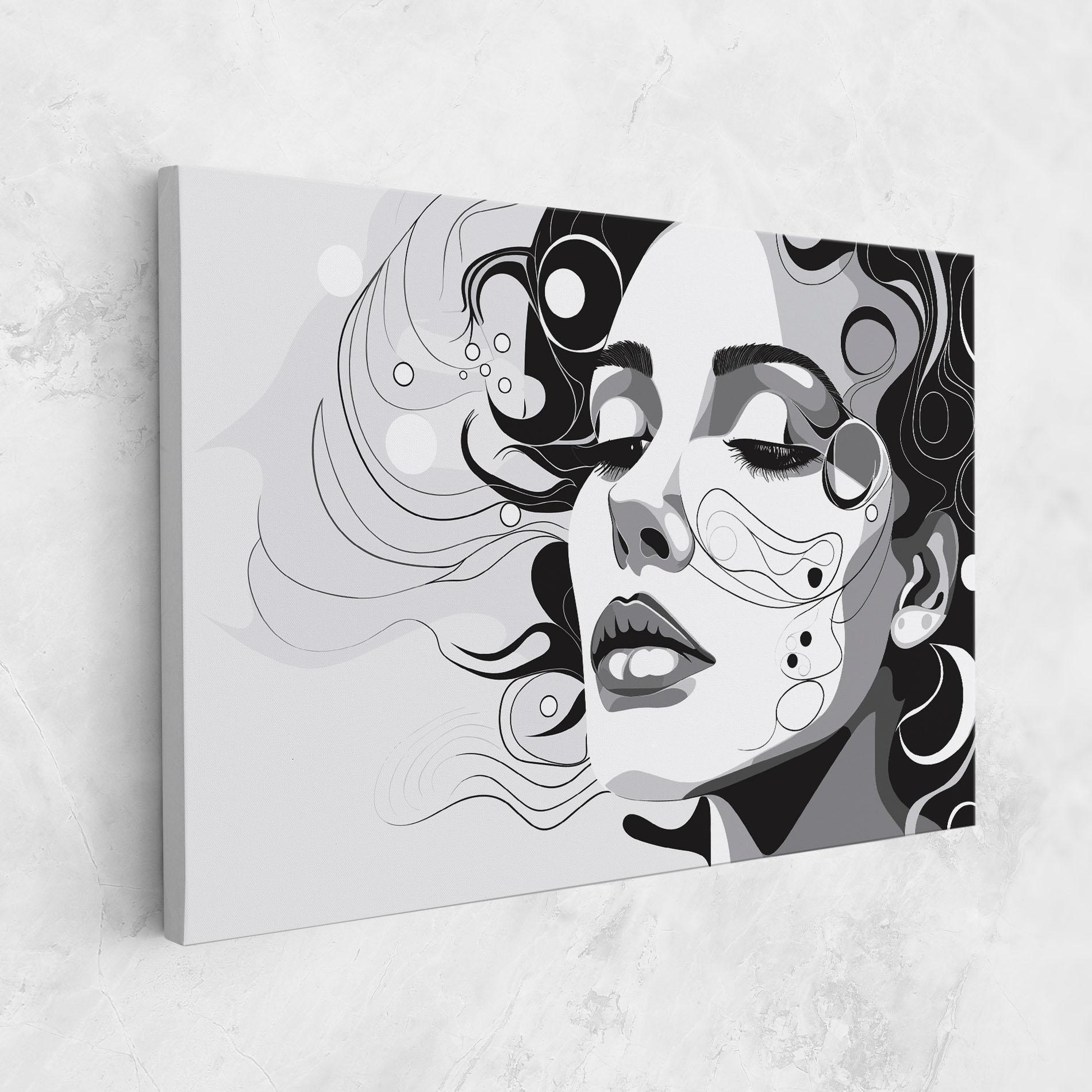 Tablou Canvas Grey Face Woman mockup 1