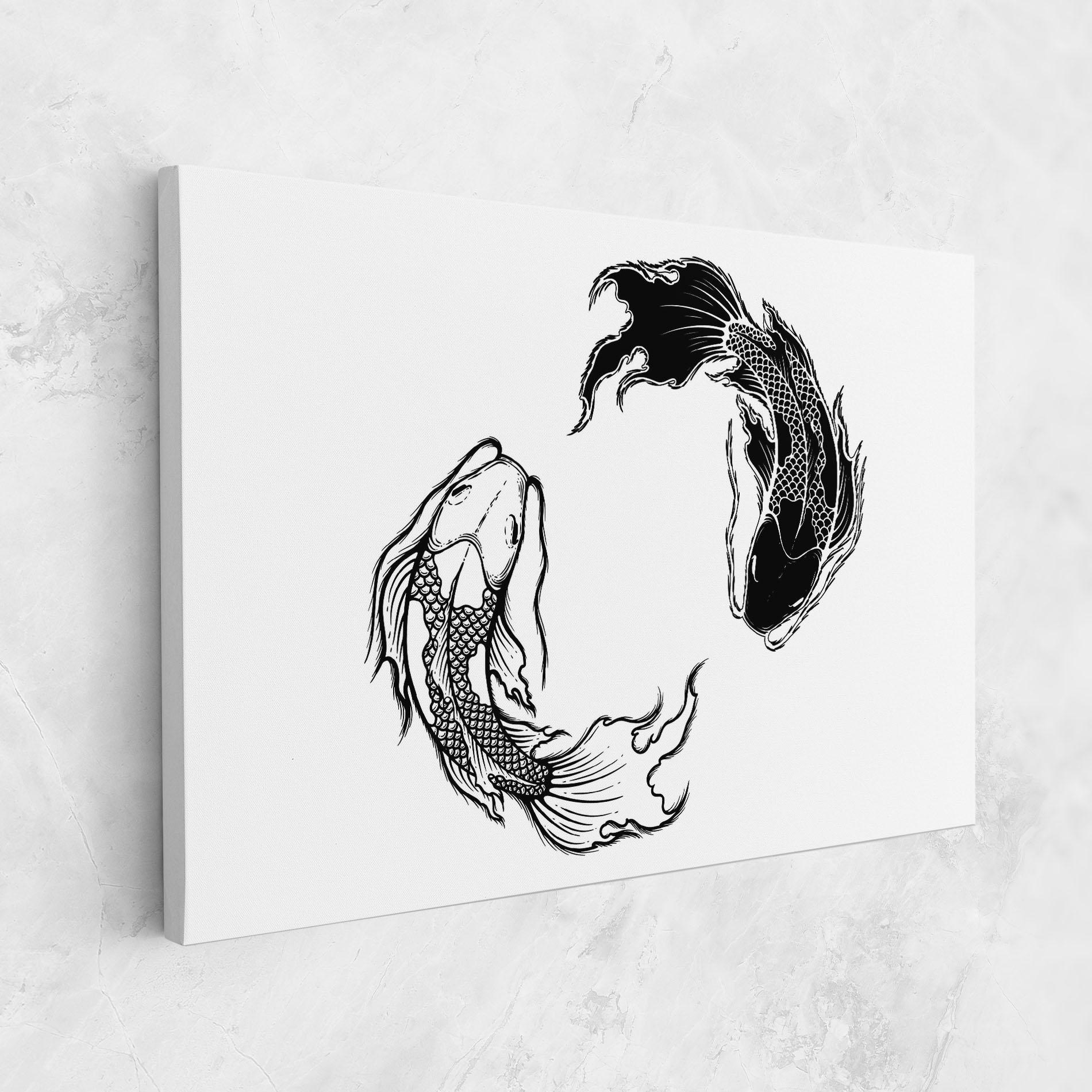 Tablou Canvas Yin Yang Koi mockup 1