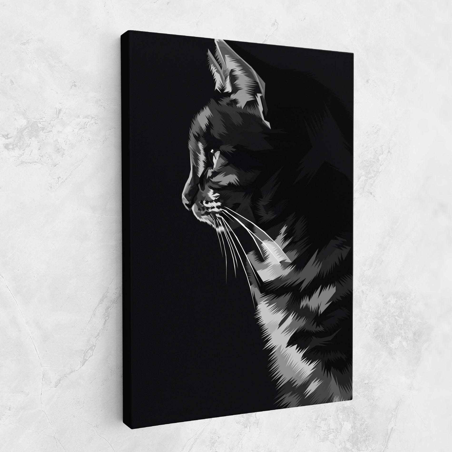 Tablou Canvas Black Grey Cat mockup 1