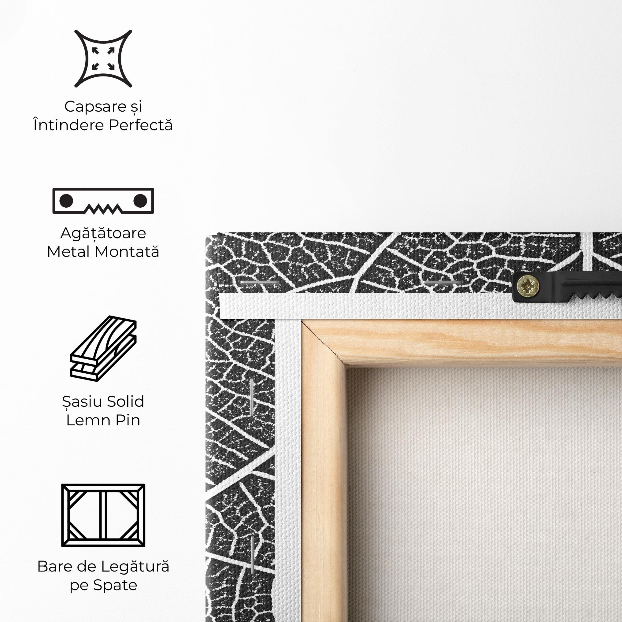 Tablou Canvas Close Grey Leaf mockup 5
