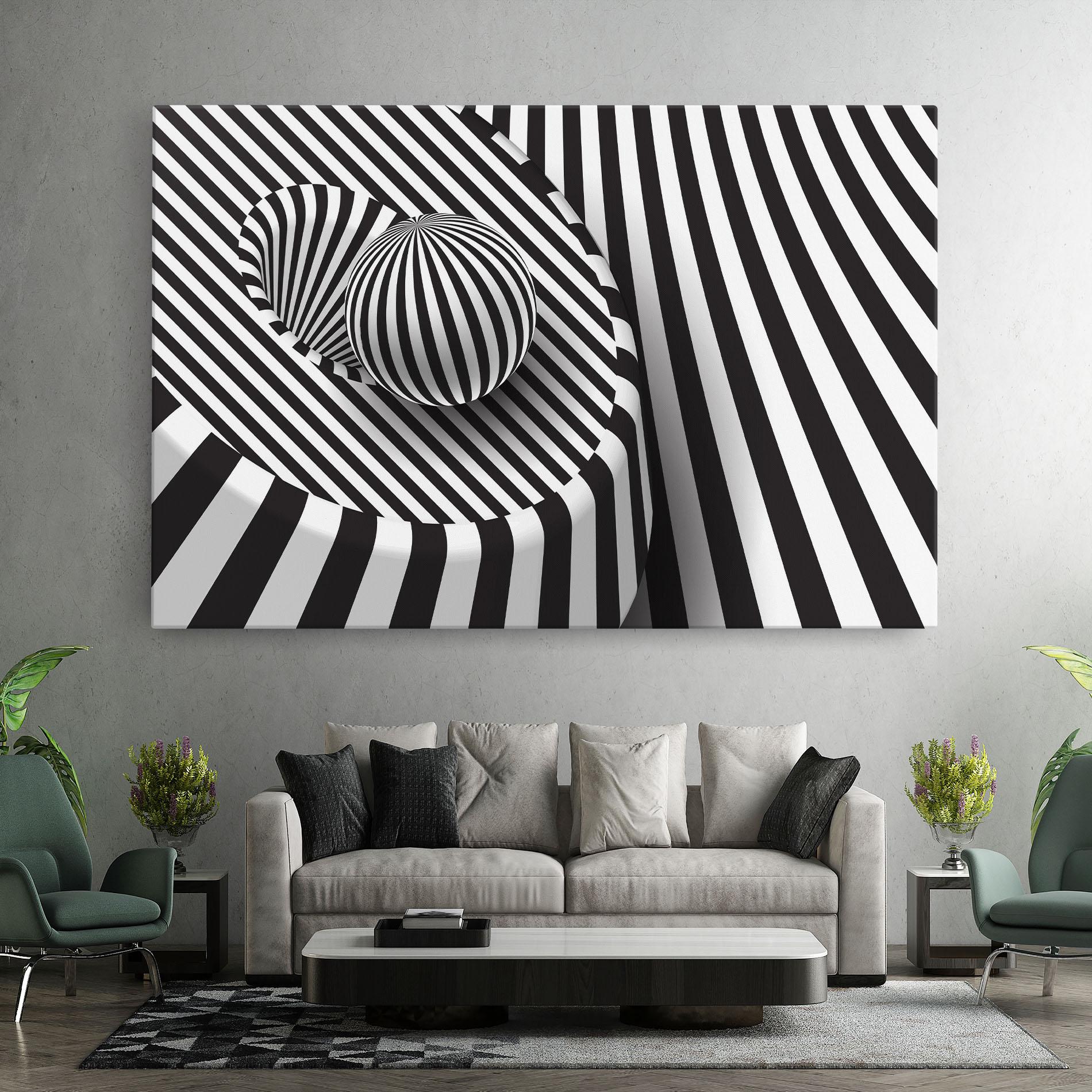 Tablou Canvas 3d Ball Zebra mockup 7