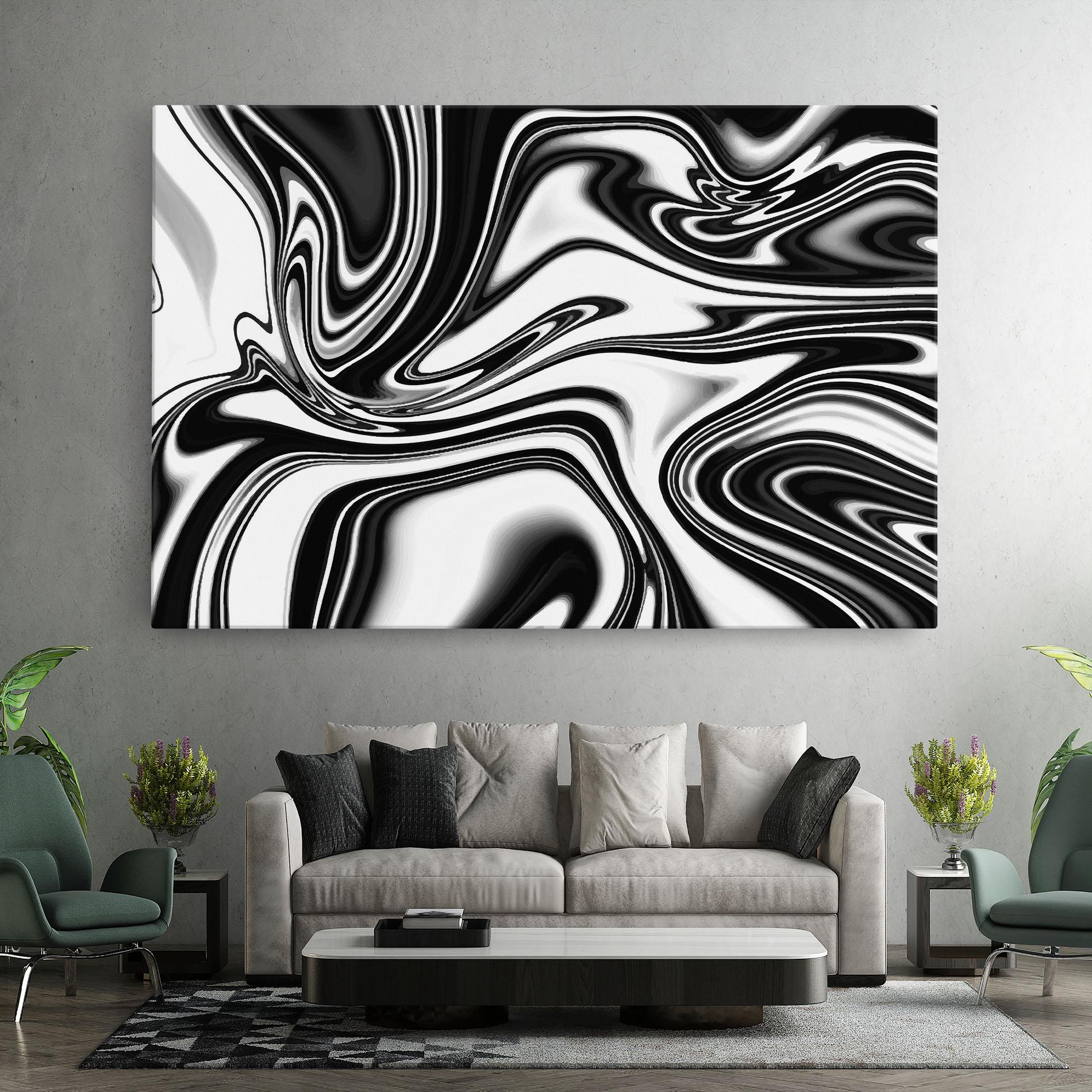 Tablou Canvas Black White Liquid mockup 7