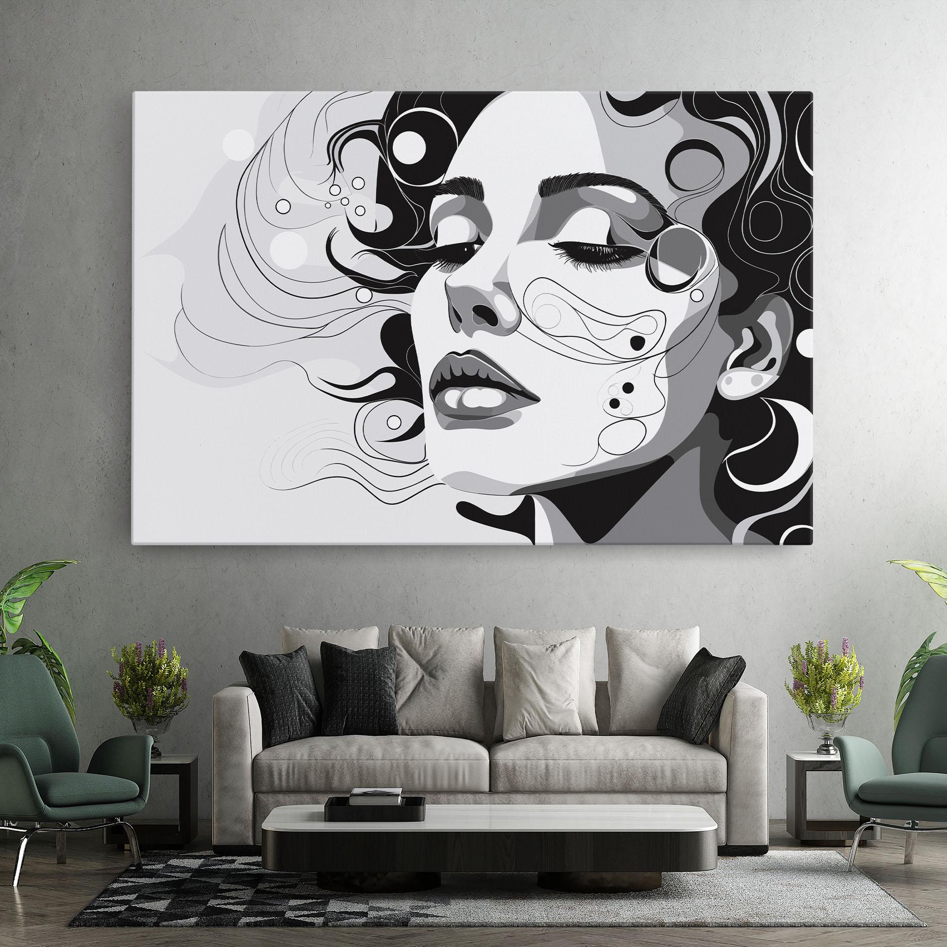 Tablou Canvas Grey Face Woman mockup 7