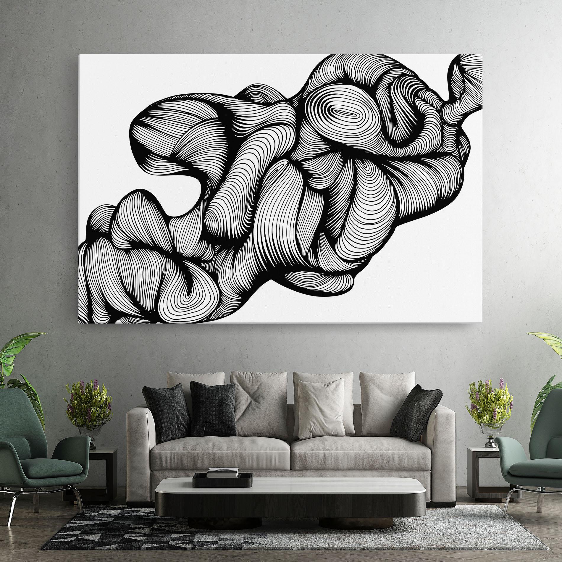 Tablou Canvas Monochrome Doodle mockup 7