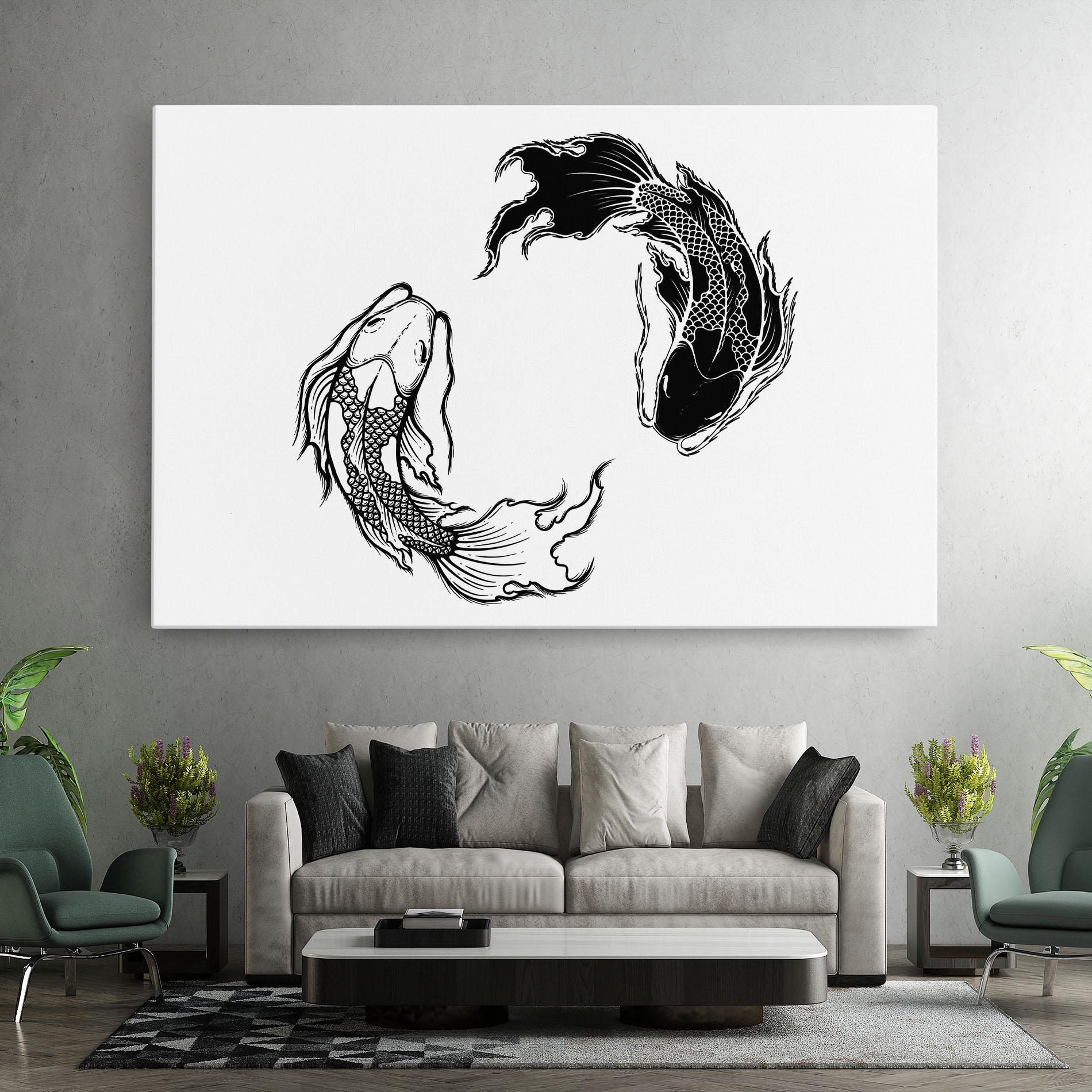 Tablou Canvas Yin Yang Koi mockup 7