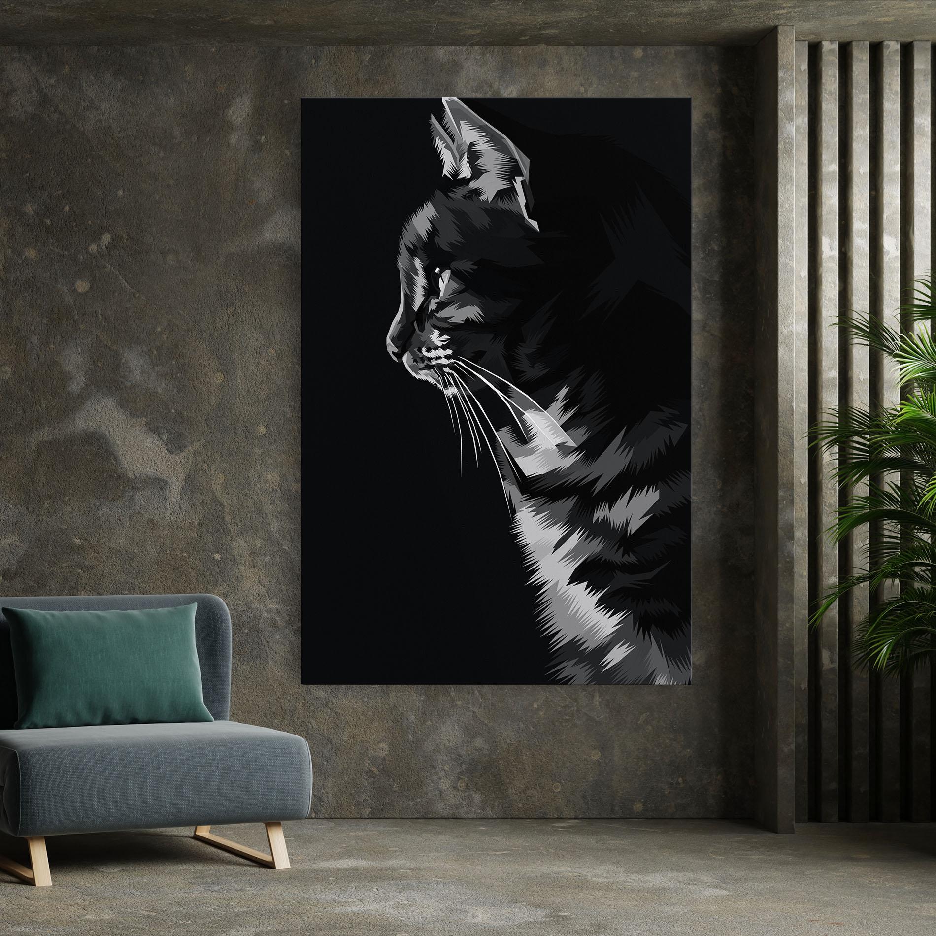 Tablou Canvas Black Grey Cat mockup 7