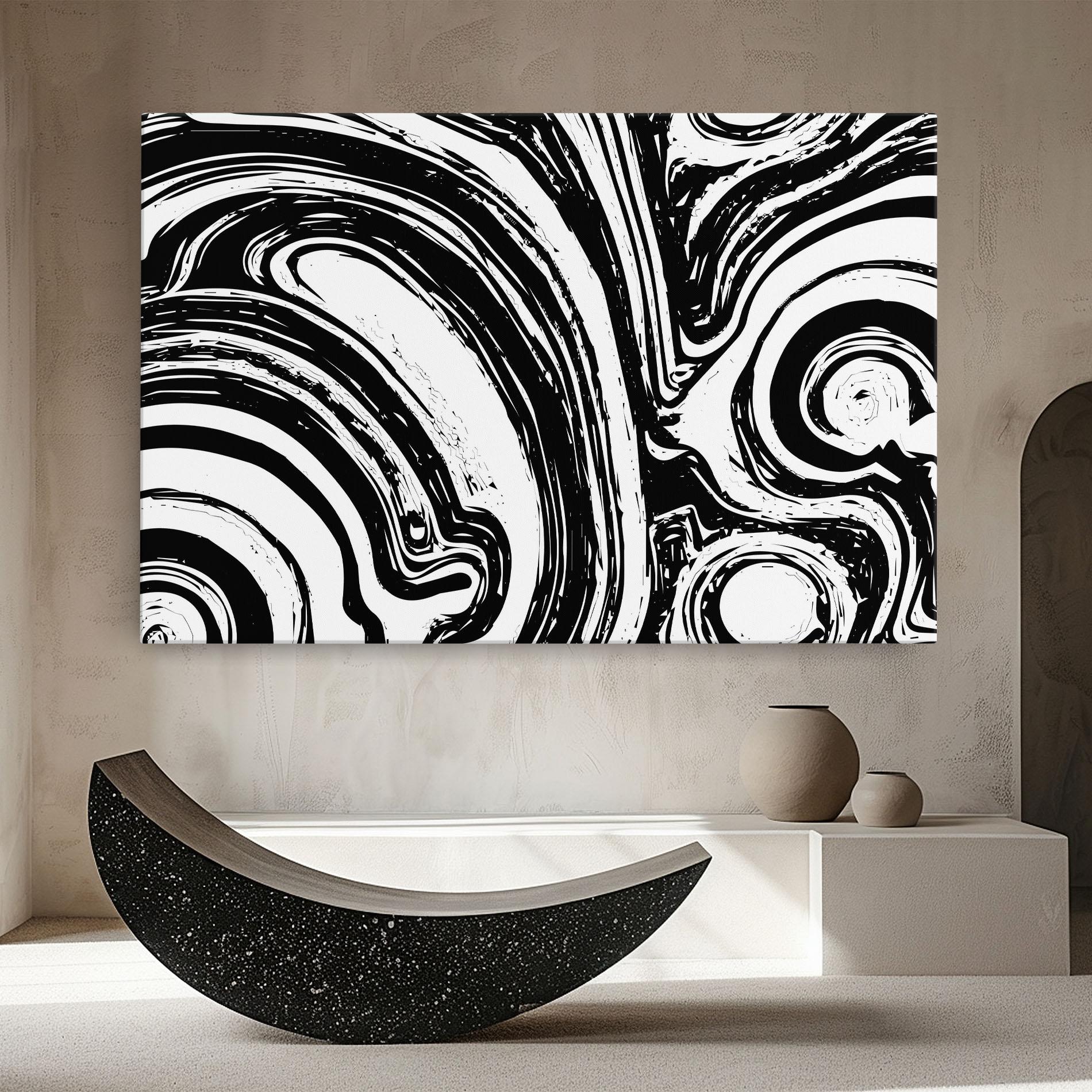 Tablou Canvas Black Liquid White mockup 8