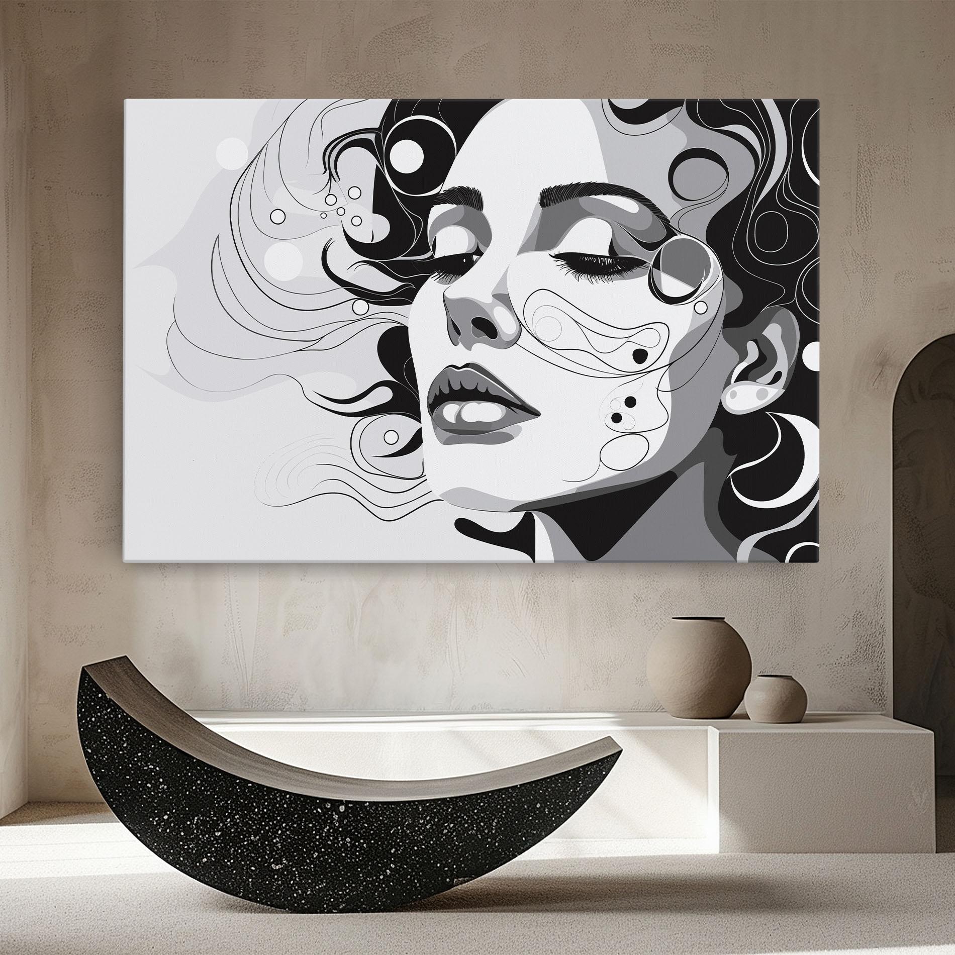 Tablou Canvas Grey Face Woman mockup 8