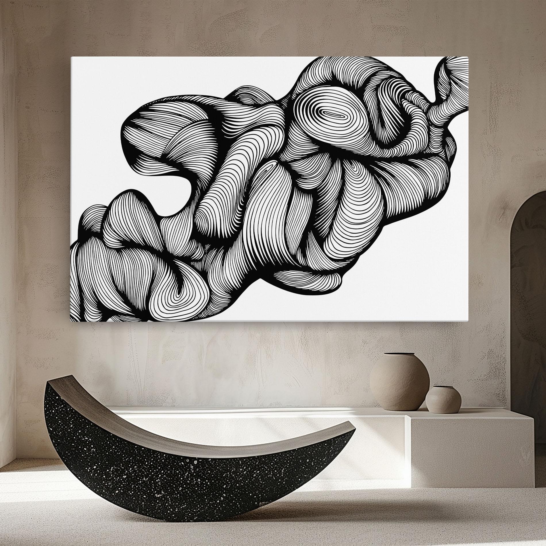 Tablou Canvas Monochrome Doodle mockup 8