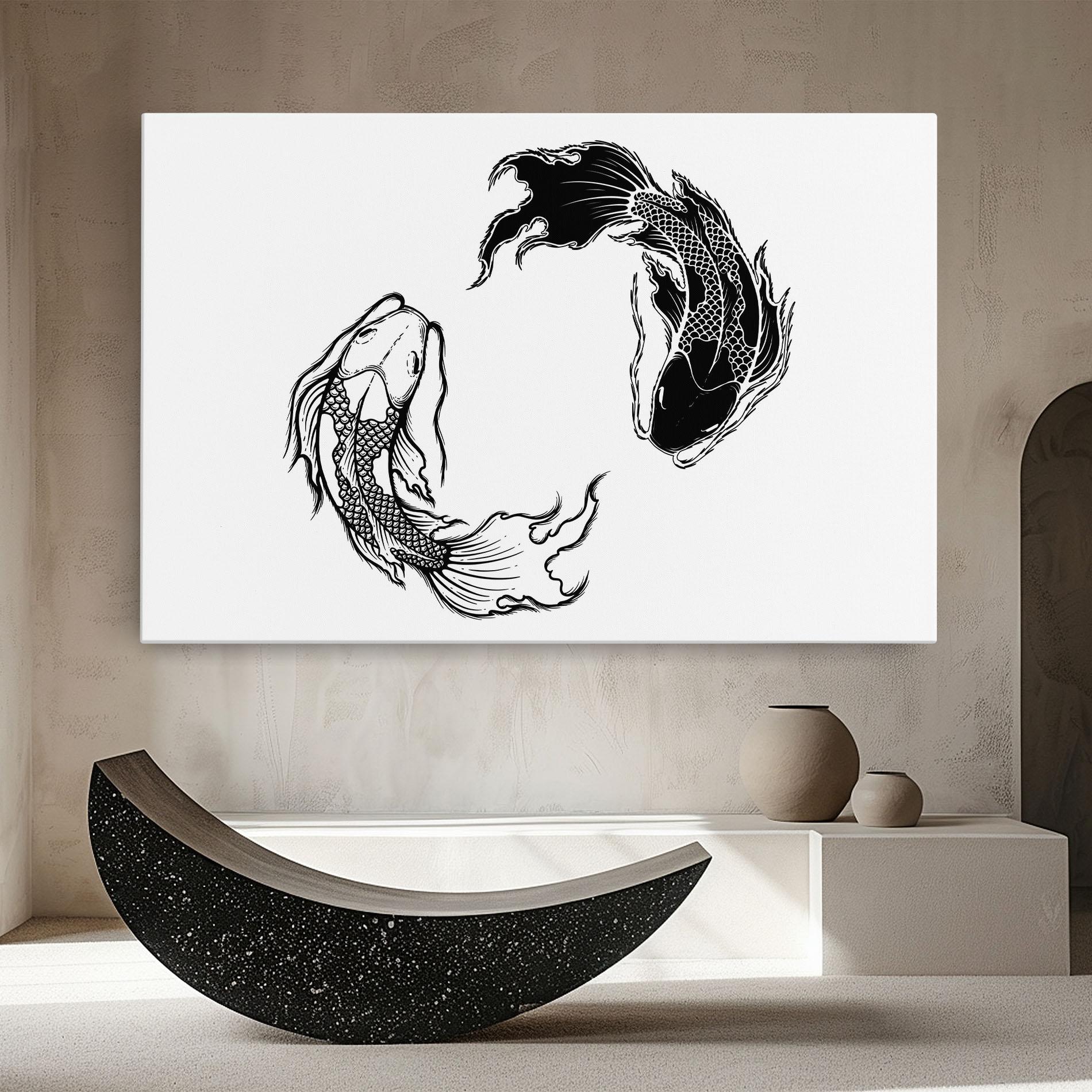 Tablou Canvas Yin Yang Koi mockup 8