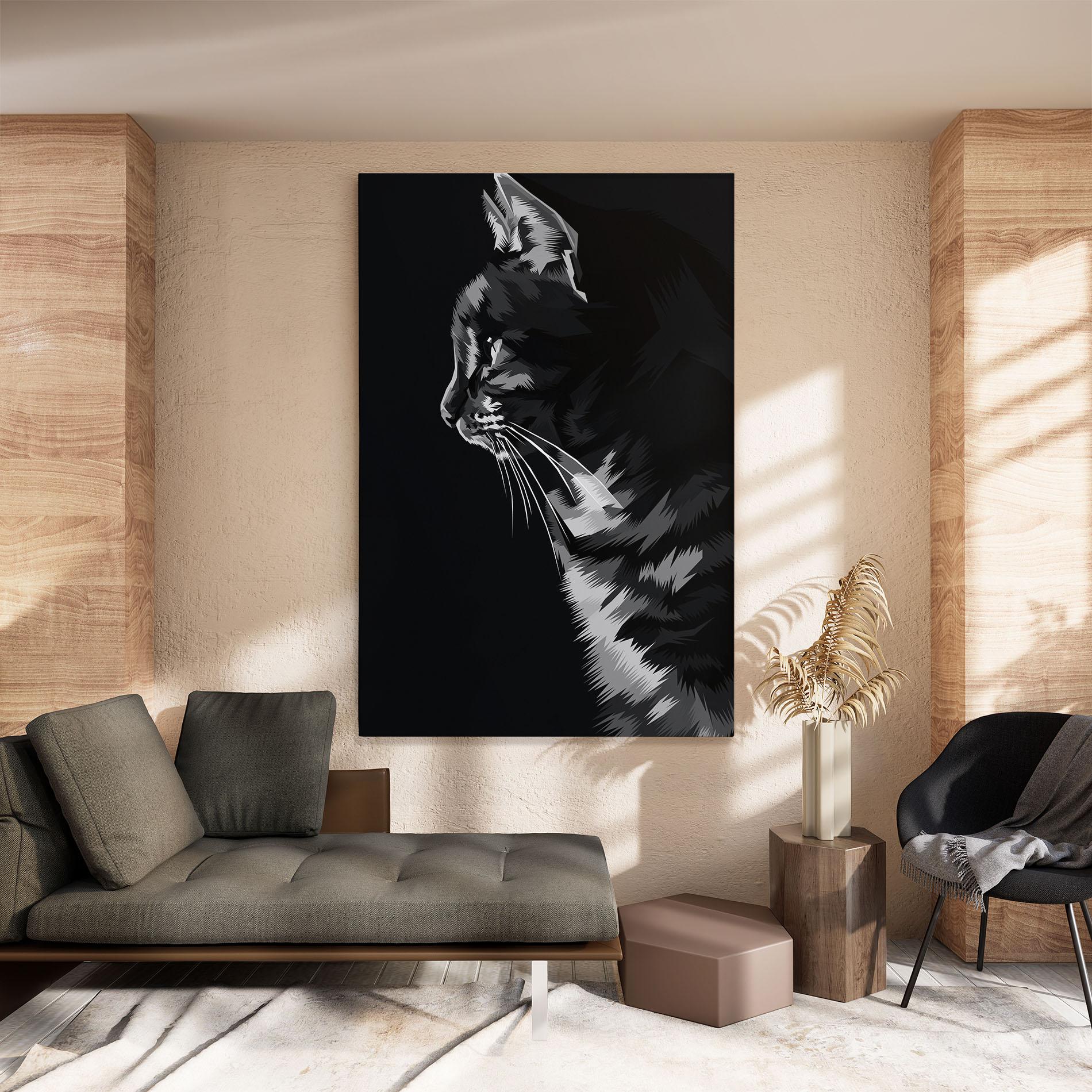 Tablou Canvas Black Grey Cat mockup 8