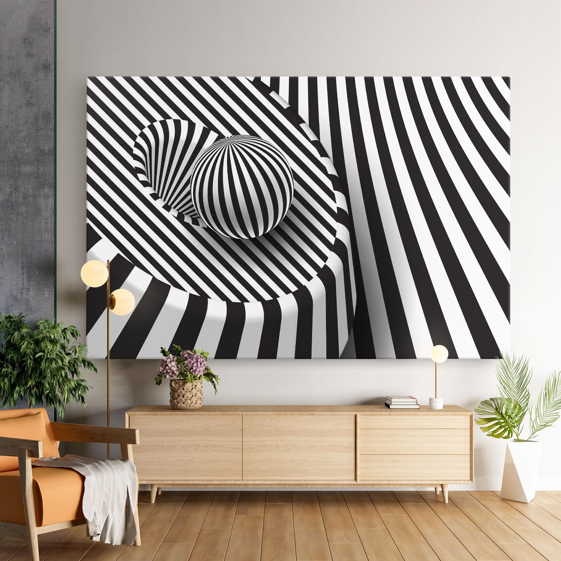 Tablou Canvas 3d Ball Zebra mockup 9
