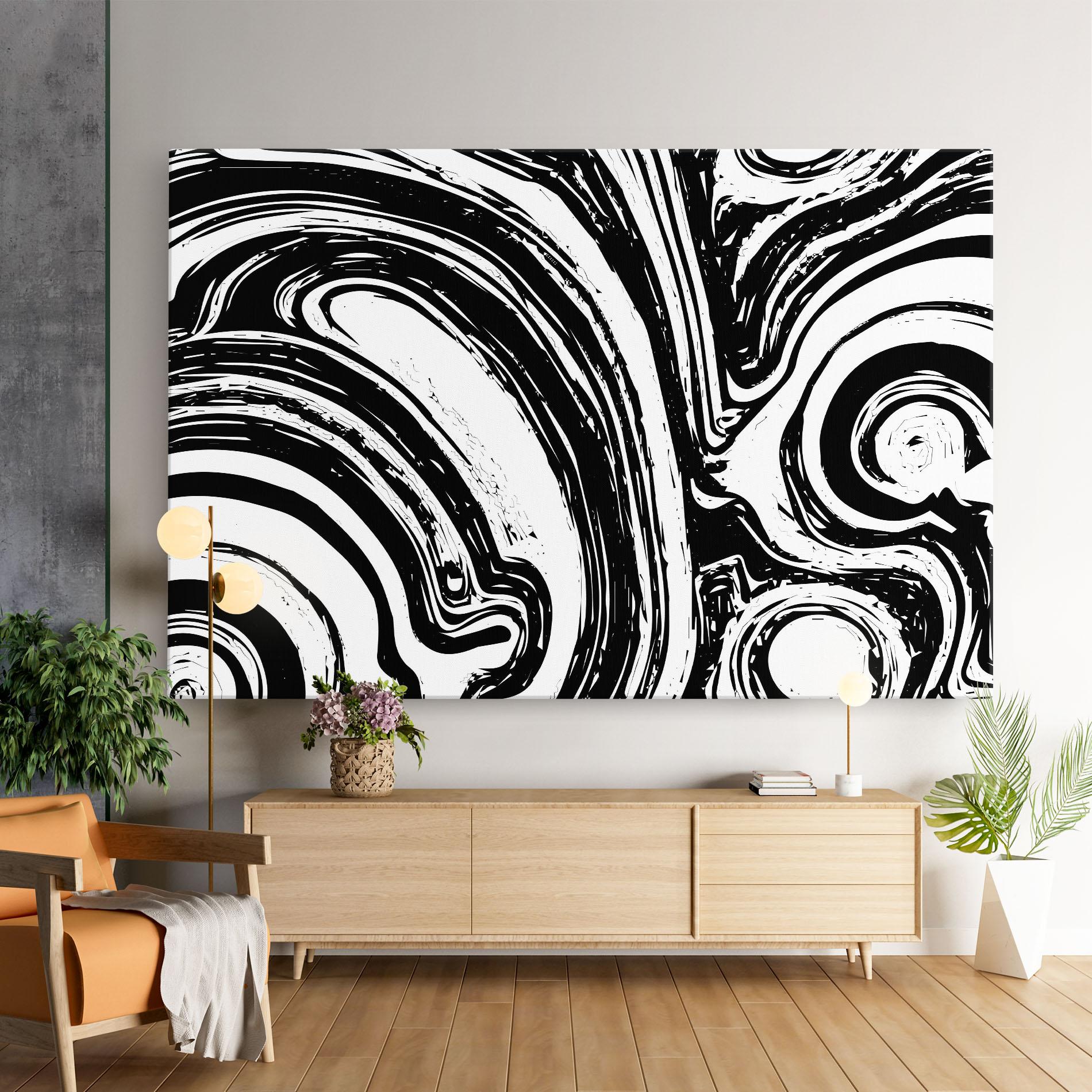 Tablou Canvas Black Liquid White mockup 9