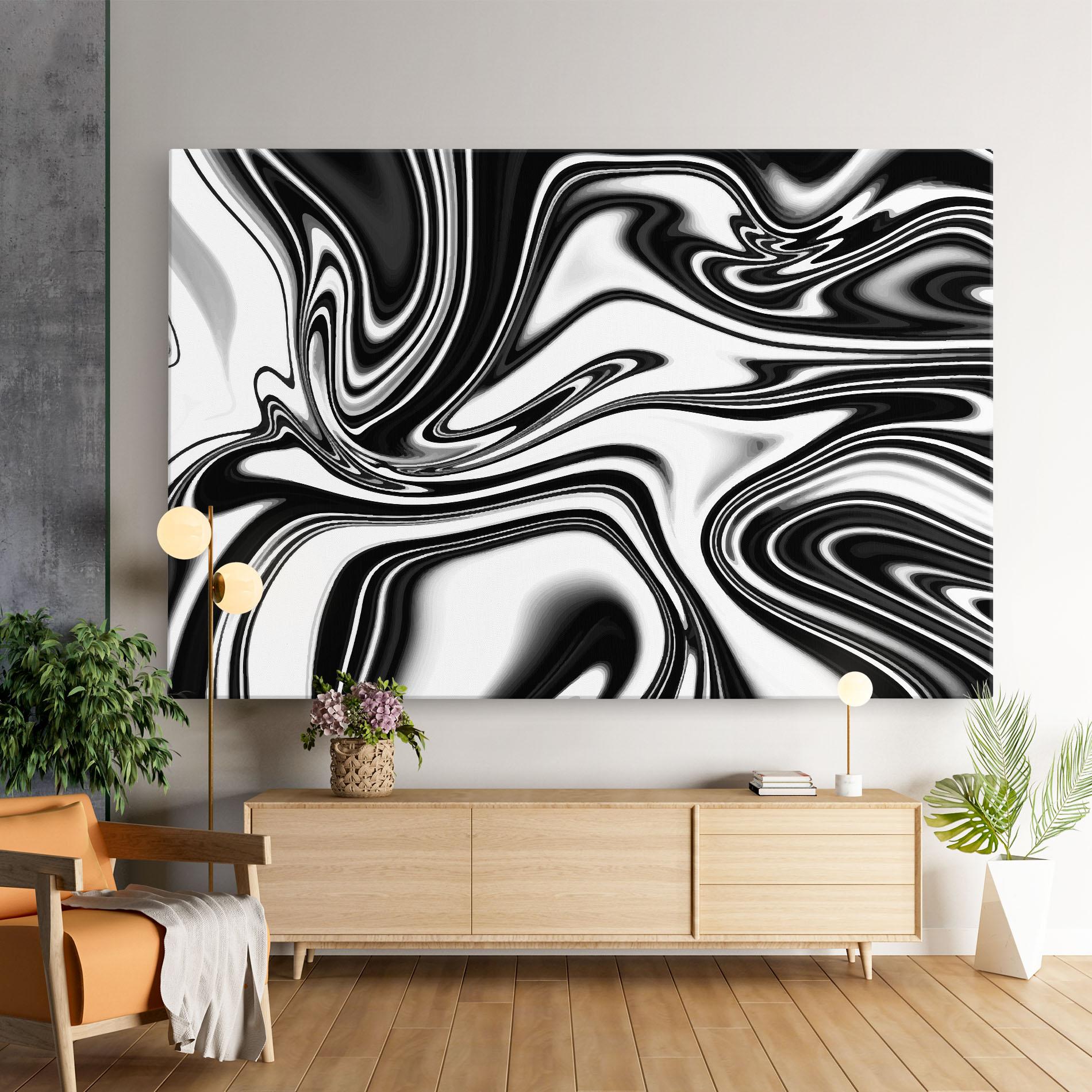 Tablou Canvas Black White Liquid mockup 9