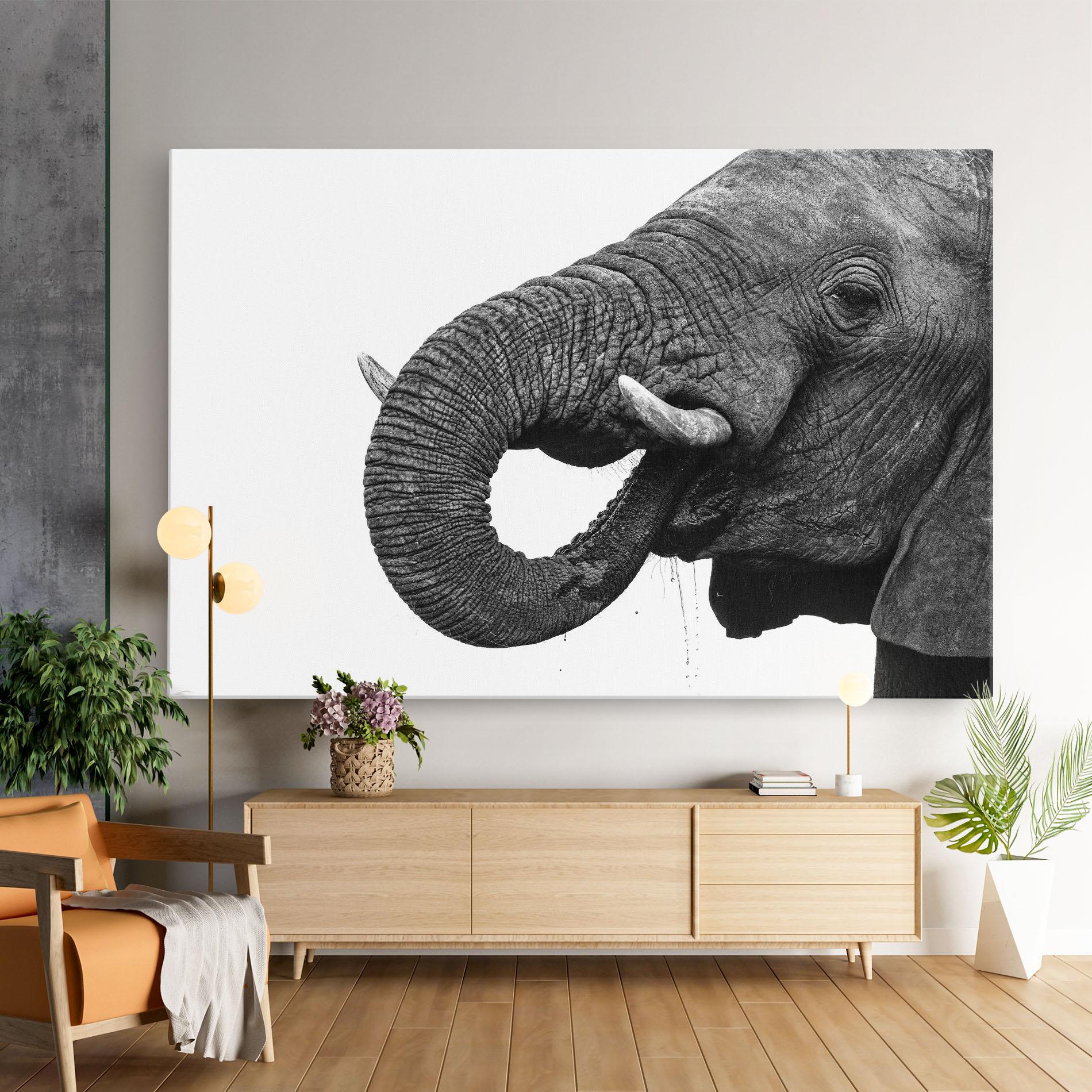 Tablou Canvas Elephant Drinking mockup 9