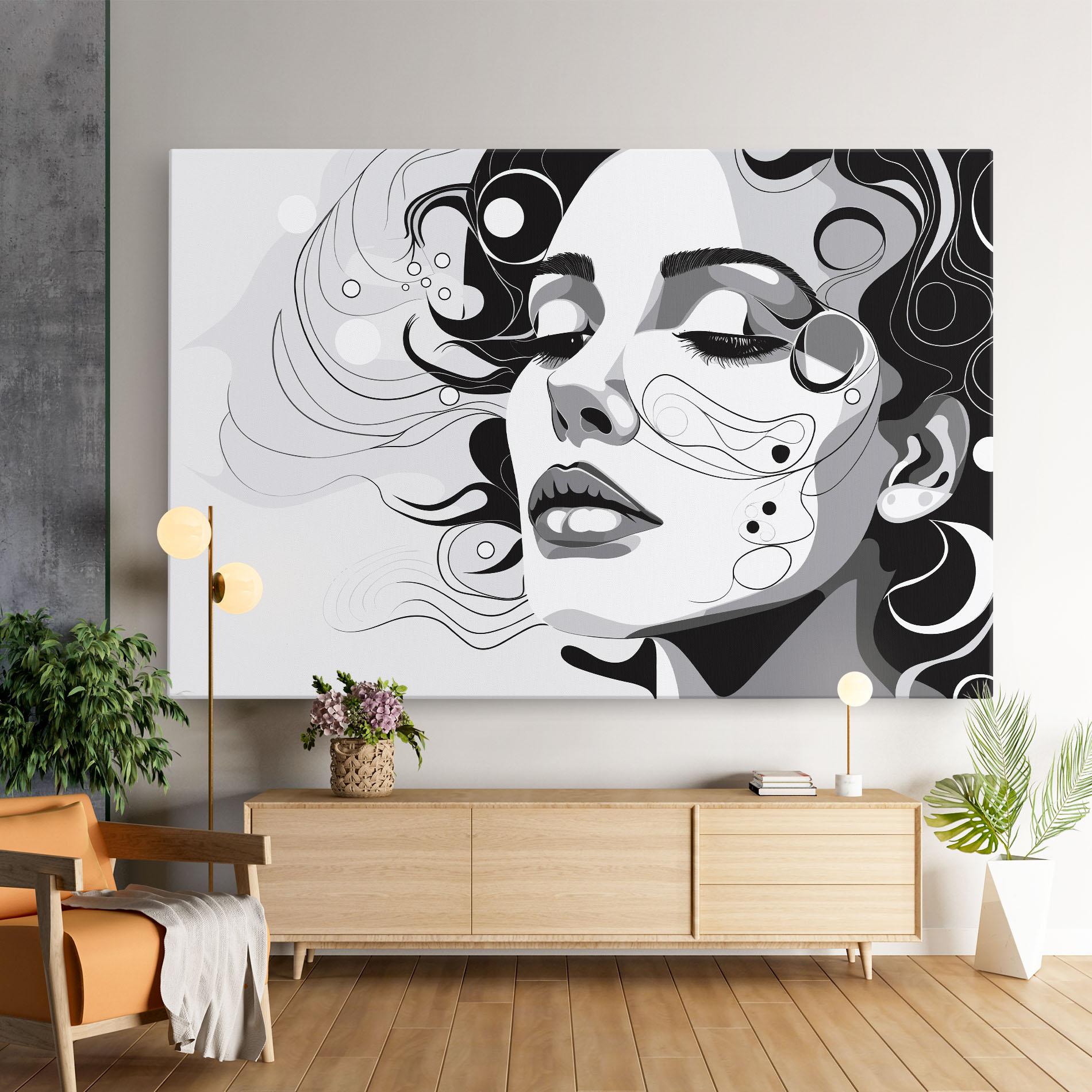 Tablou Canvas Grey Face Woman mockup 9