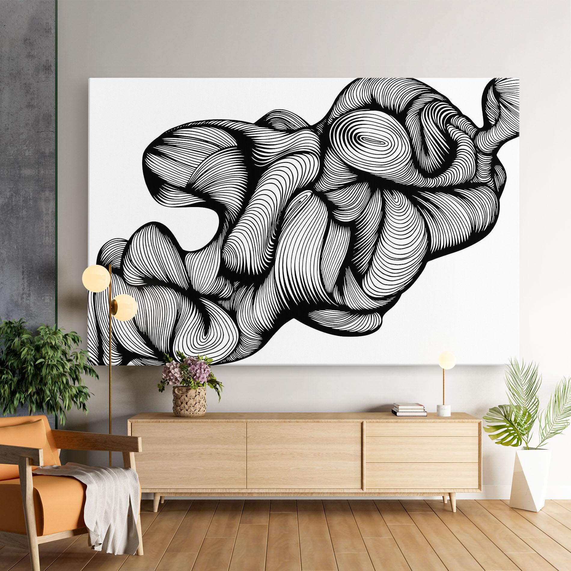 Tablou Canvas Monochrome Doodle mockup 9