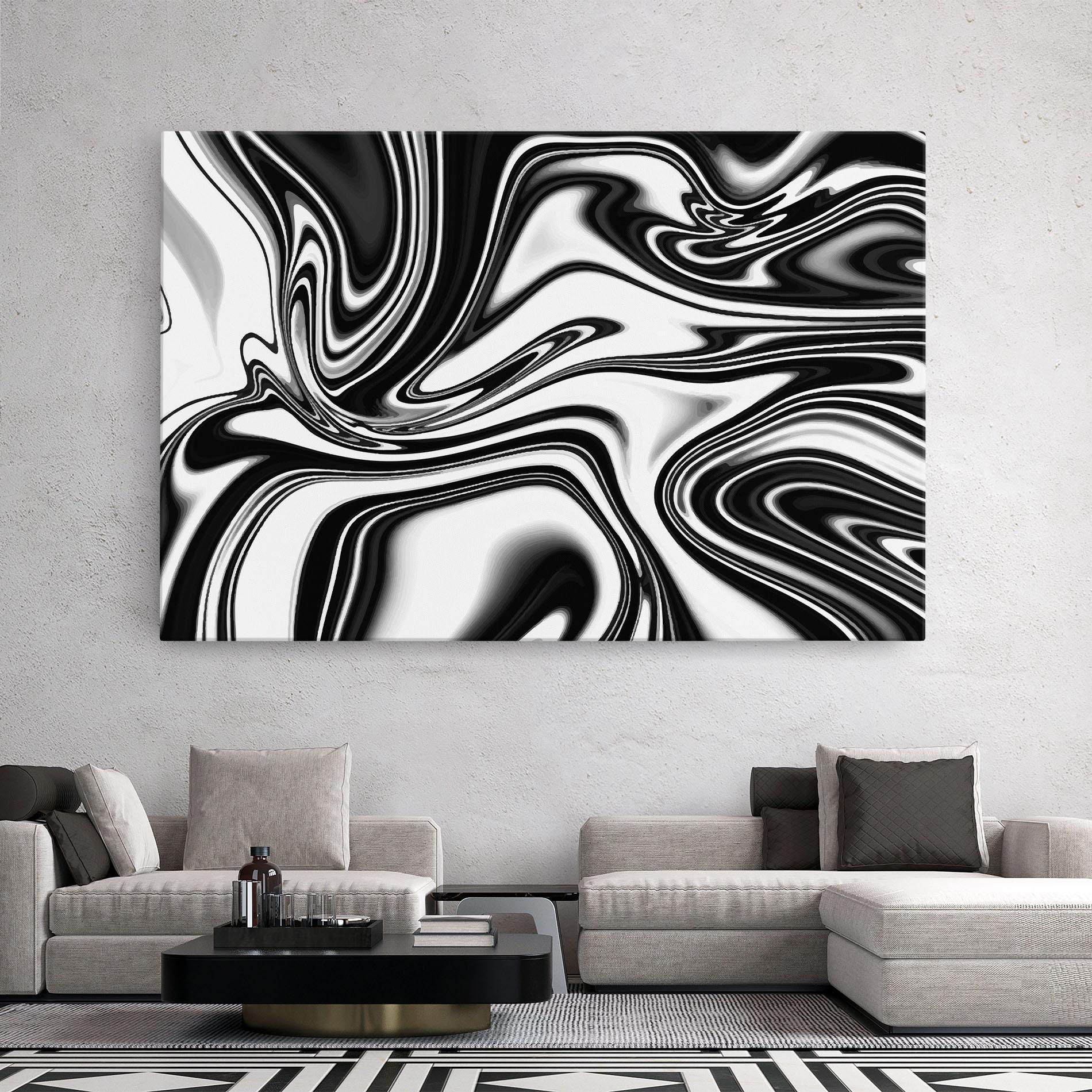 Tablou Canvas Black White Liquid mockup 2
