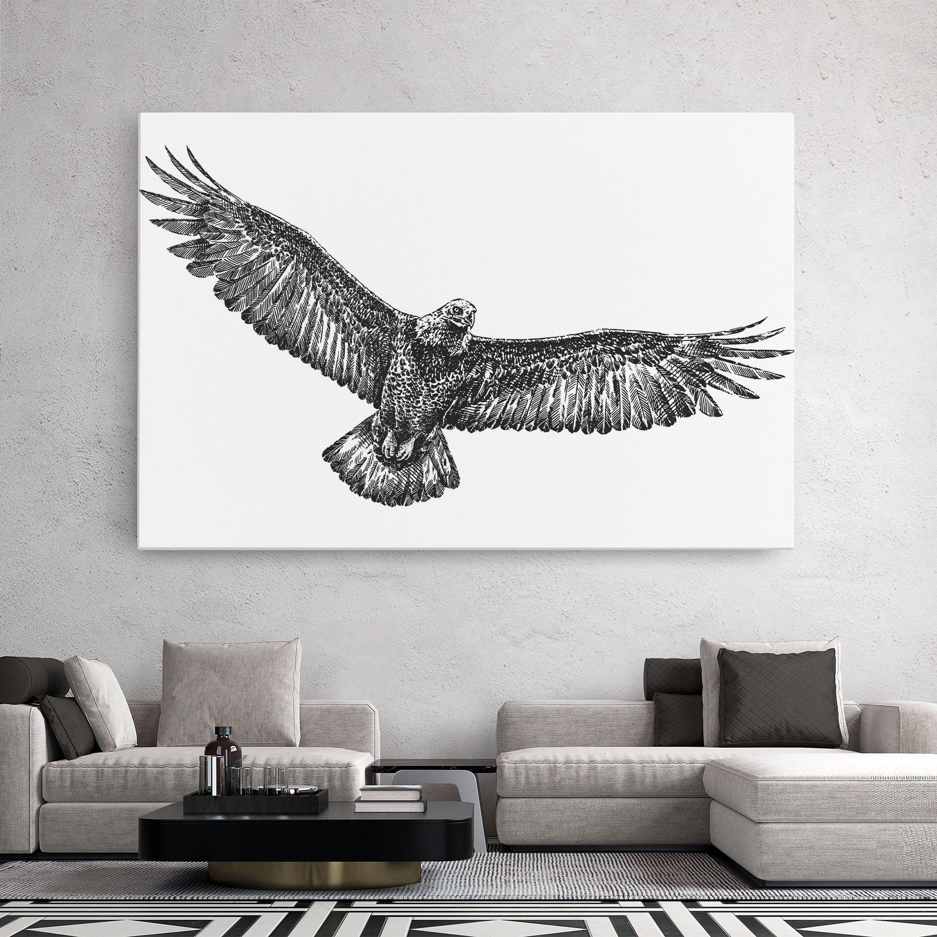 Tablou Canvas Eagle Art Line mockup 2