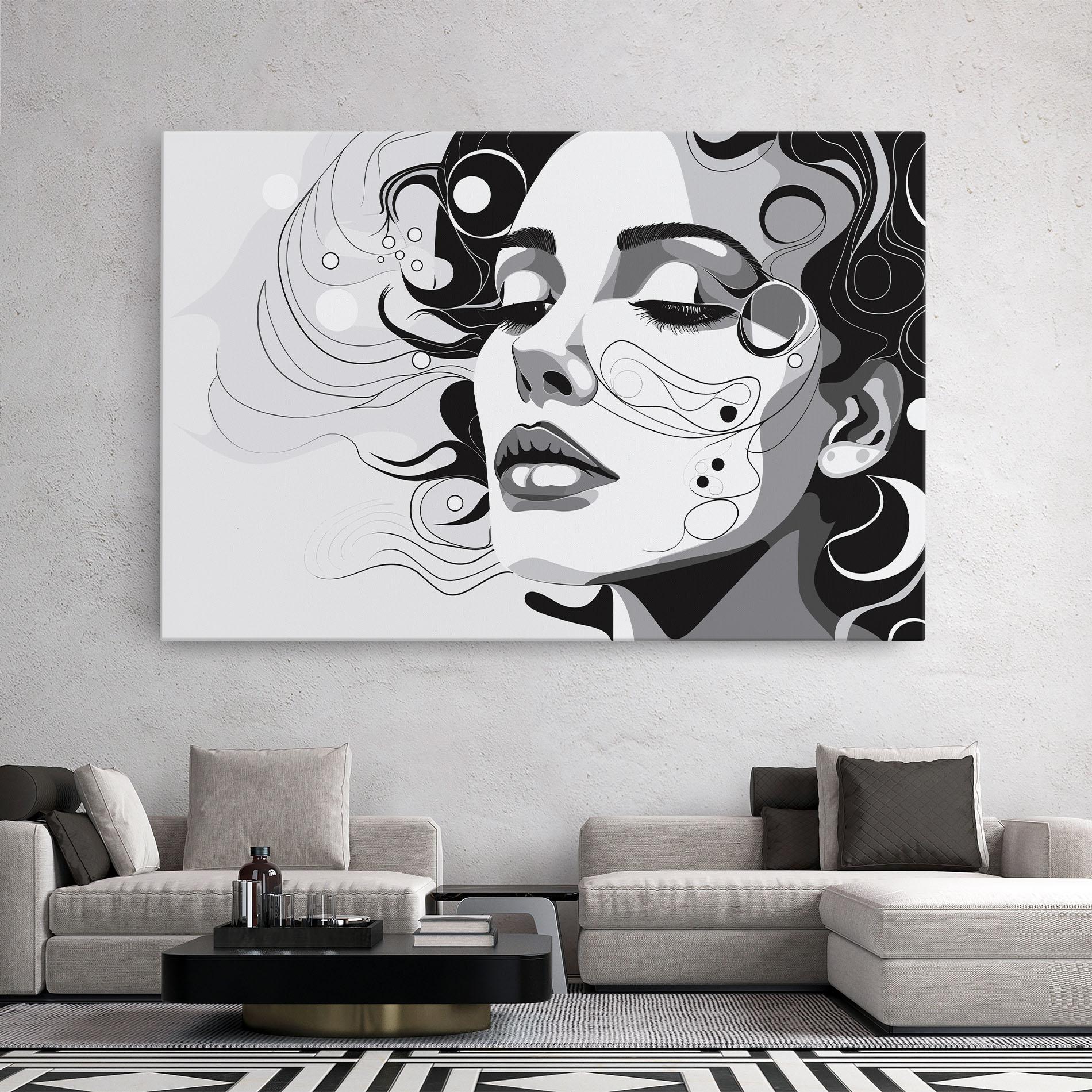 Tablou Canvas Grey Face Woman mockup 2