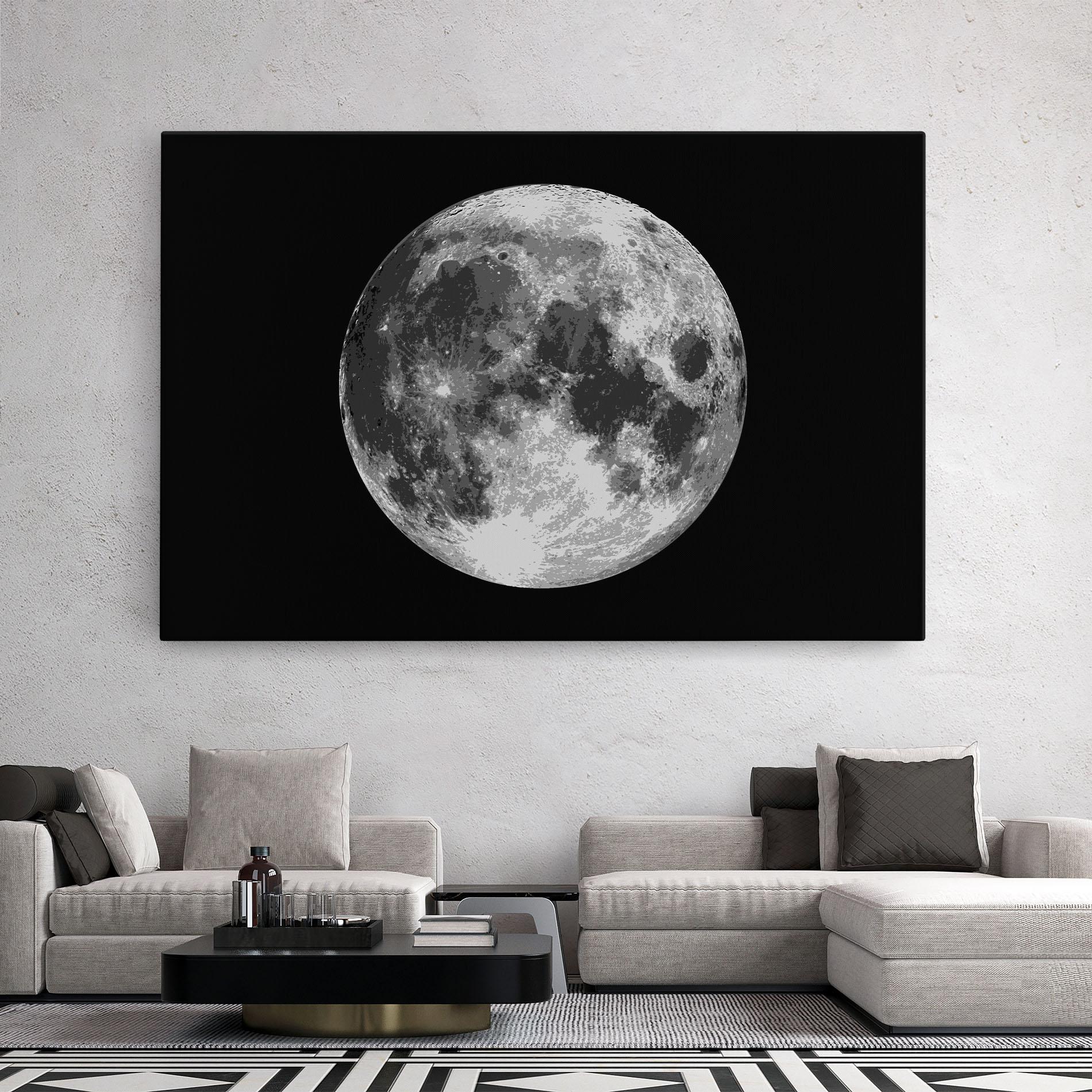 Tablou Canvas Grey Shiny Moon mockup 2