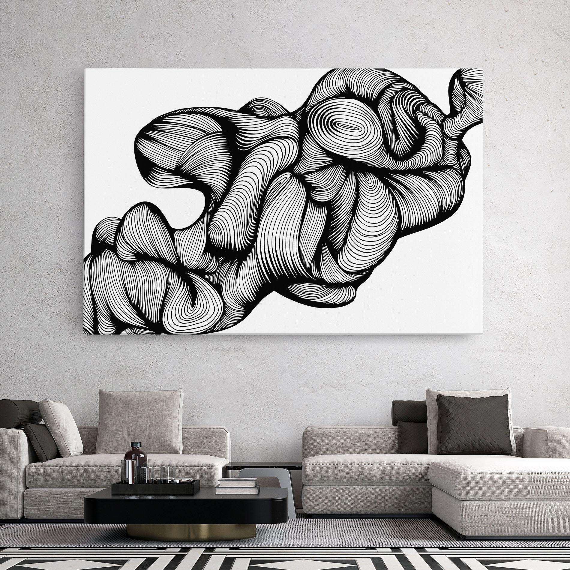 Tablou Canvas Monochrome Doodle mockup 2