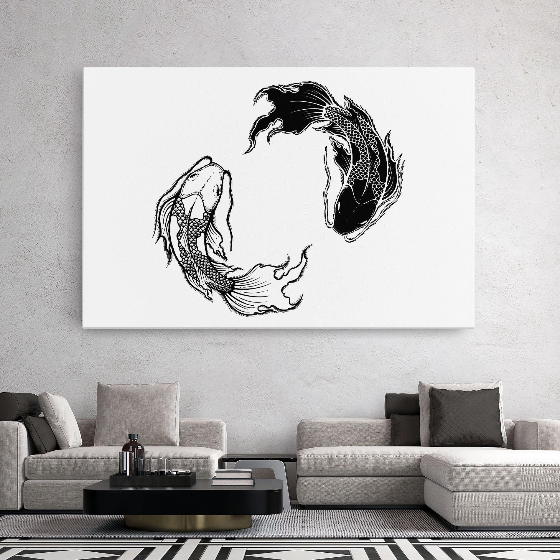 Tablou Canvas Yin Yang Koi mockup 2