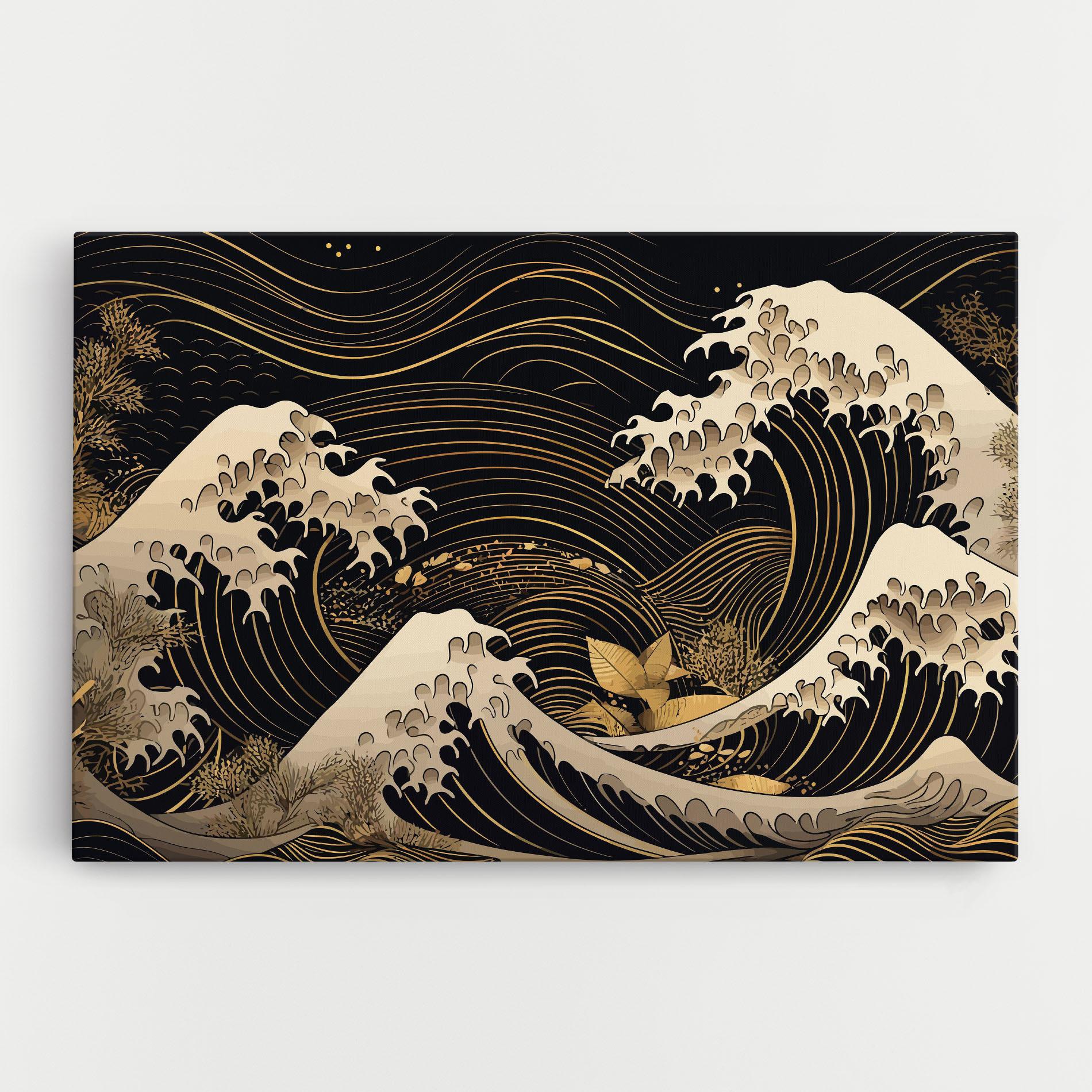 Tablou Canvas Asiatic Gold Wave mockup 0