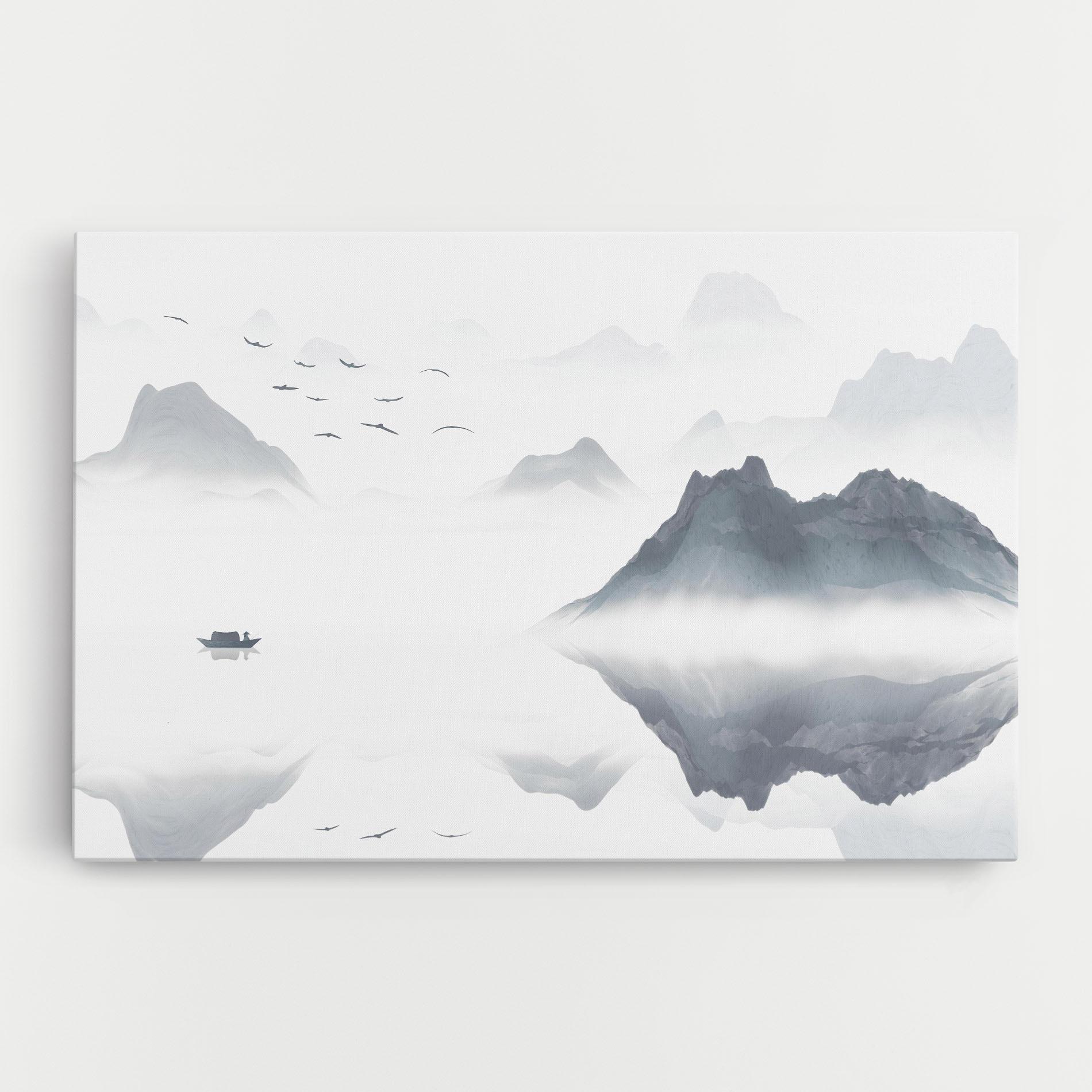 Tablou Canvas Chinese Style Mountains mockup 0