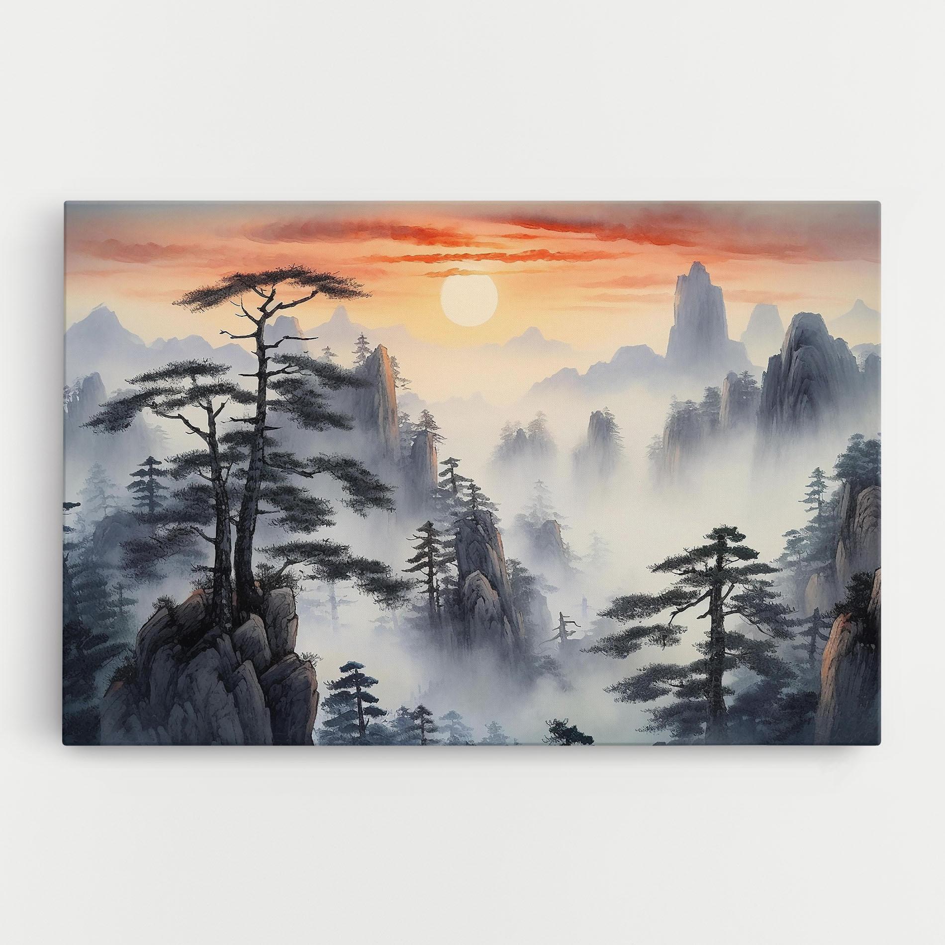 Tablou Canvas Fog Trees mockup 0