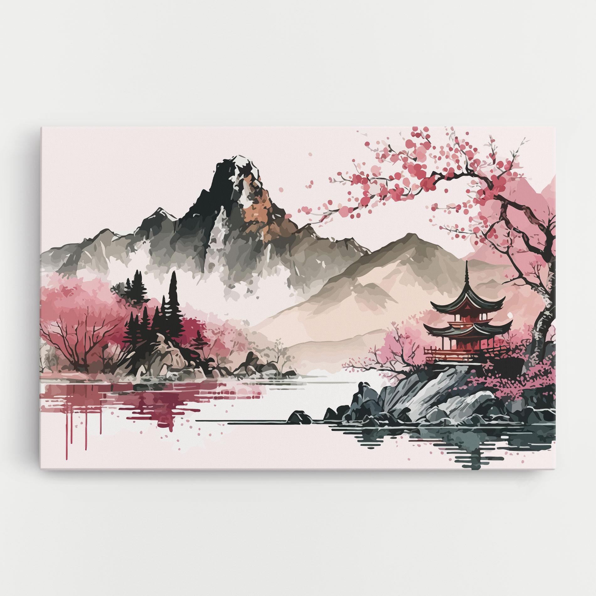 Tablou Canvas Pink Asian View mockup 0