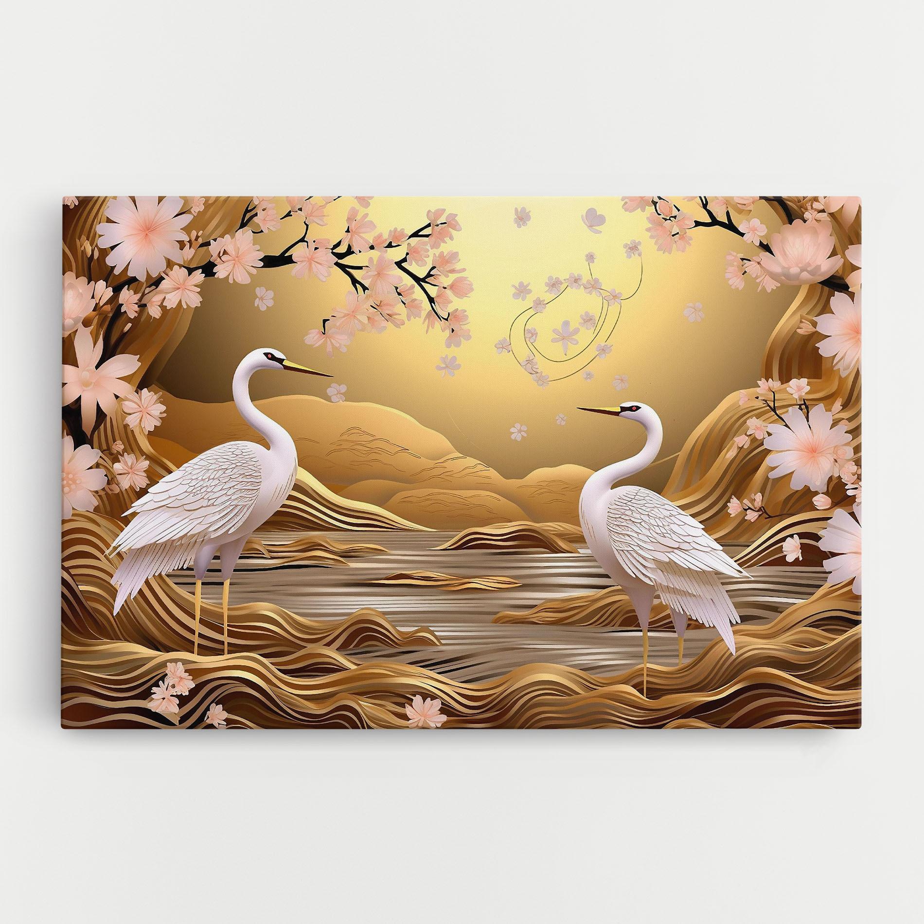 Tablou Canvas Pink Chinese Flowers mockup 0
