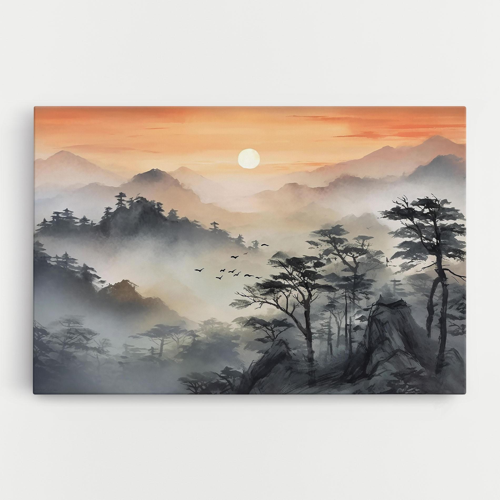 Tablou Canvas Sunset Fog mockup 0