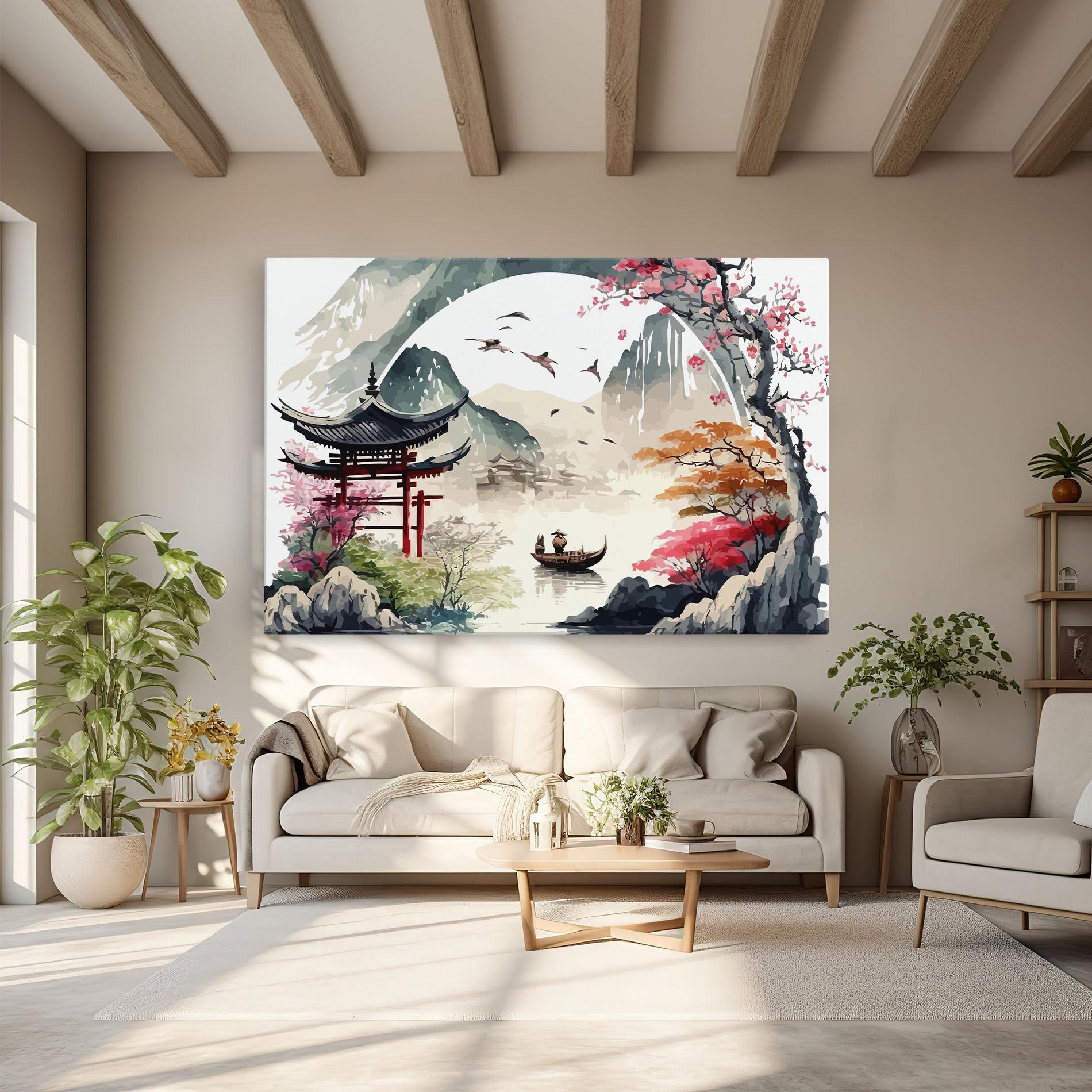 Tablou Canvas Beautiful Asiatic View mockup 6